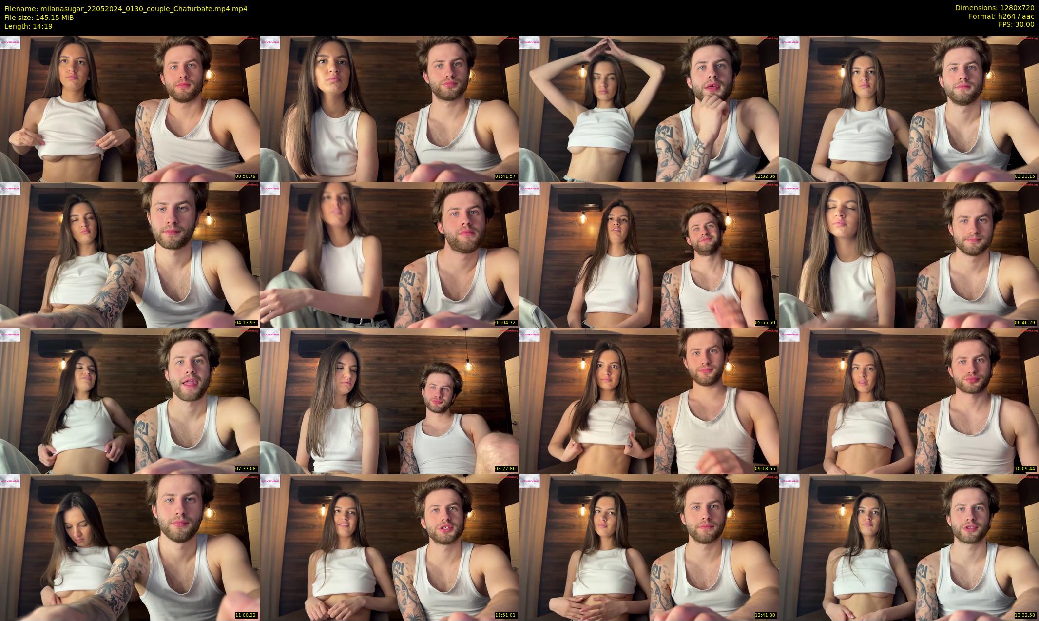 milanasugar — 15 minute Chaturbate couple cam show recording, 720p, May 22, 2024