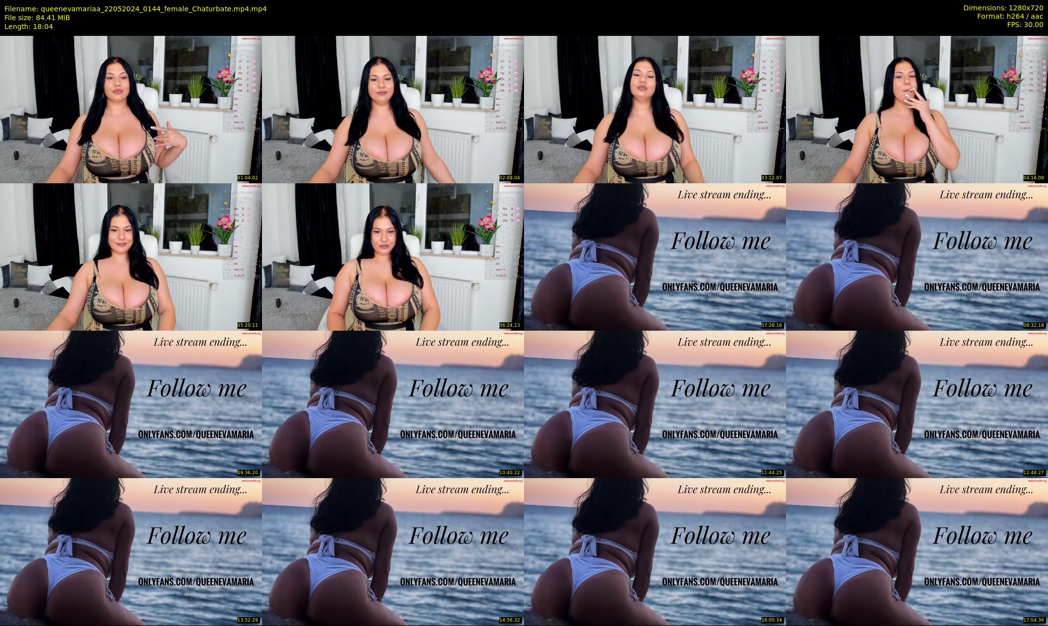 queenevamariaa — 19 minute Chaturbate female cam show recording, 720p, May 22, 2024