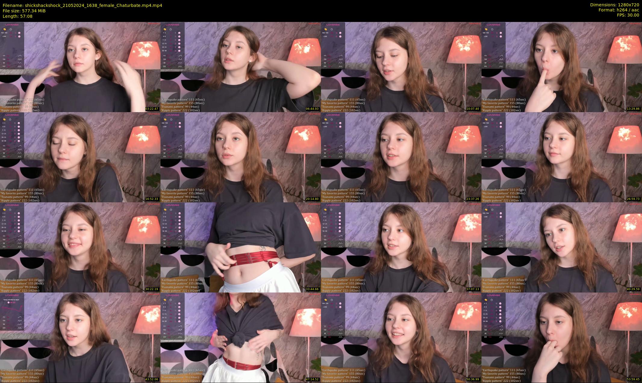 shickshackshock — 58 minute Chaturbate female cam show recording, 720p, May 21, 2024