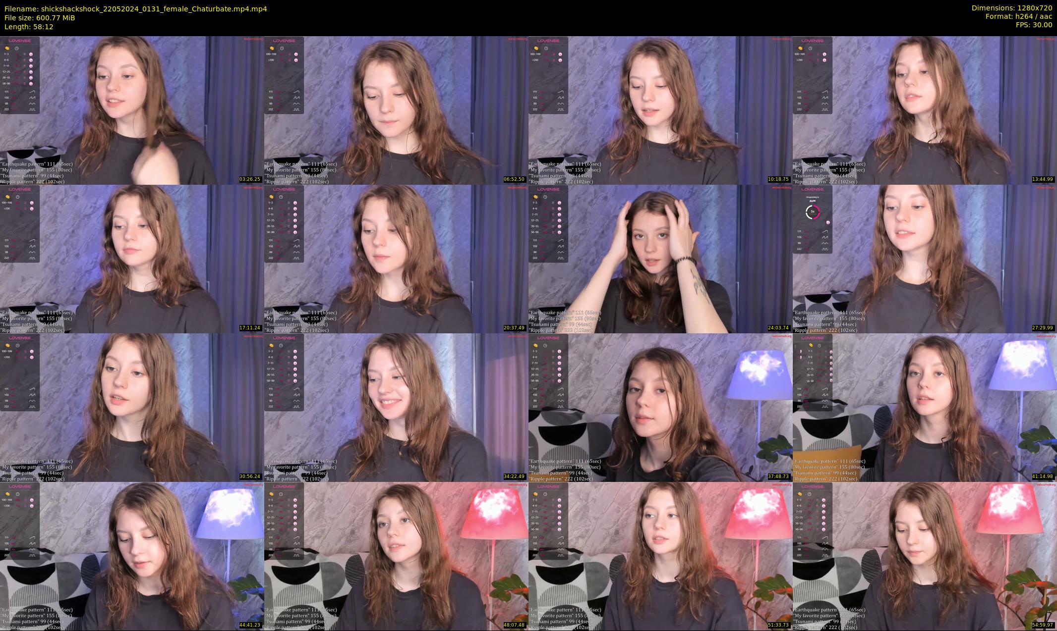 shickshackshock — 59 minute Chaturbate female cam show recording, 720p, May 22, 2024