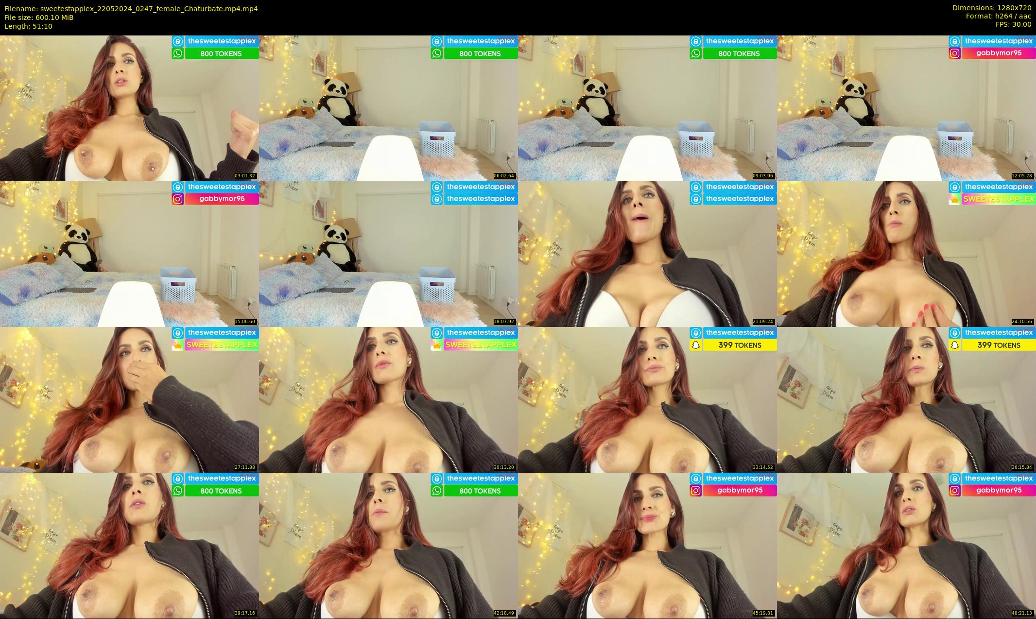 sweetestapplex — 52 minute Chaturbate female cam show recording, 720p, May 22, 2024