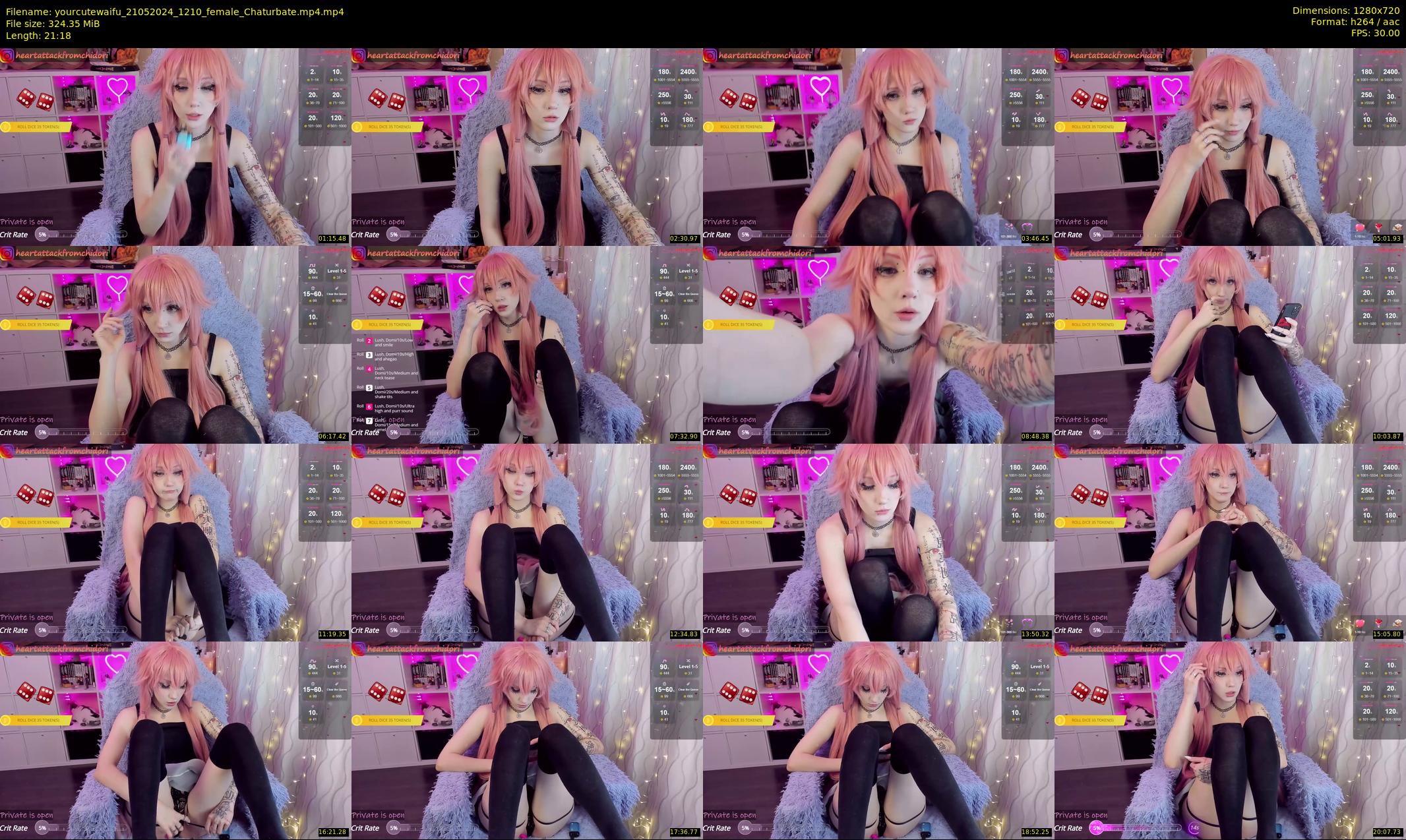 yourcutewaifu — 22 minute Chaturbate female cam show recording, 720p, May 21, 2024