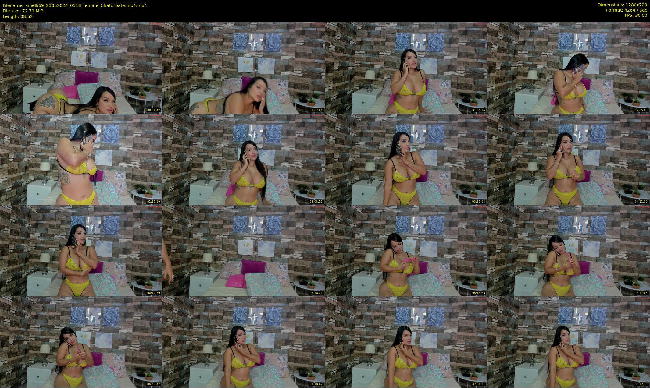 anielli69 — 9 minute Chaturbate female cam show recording, 720p, May 23, 2024