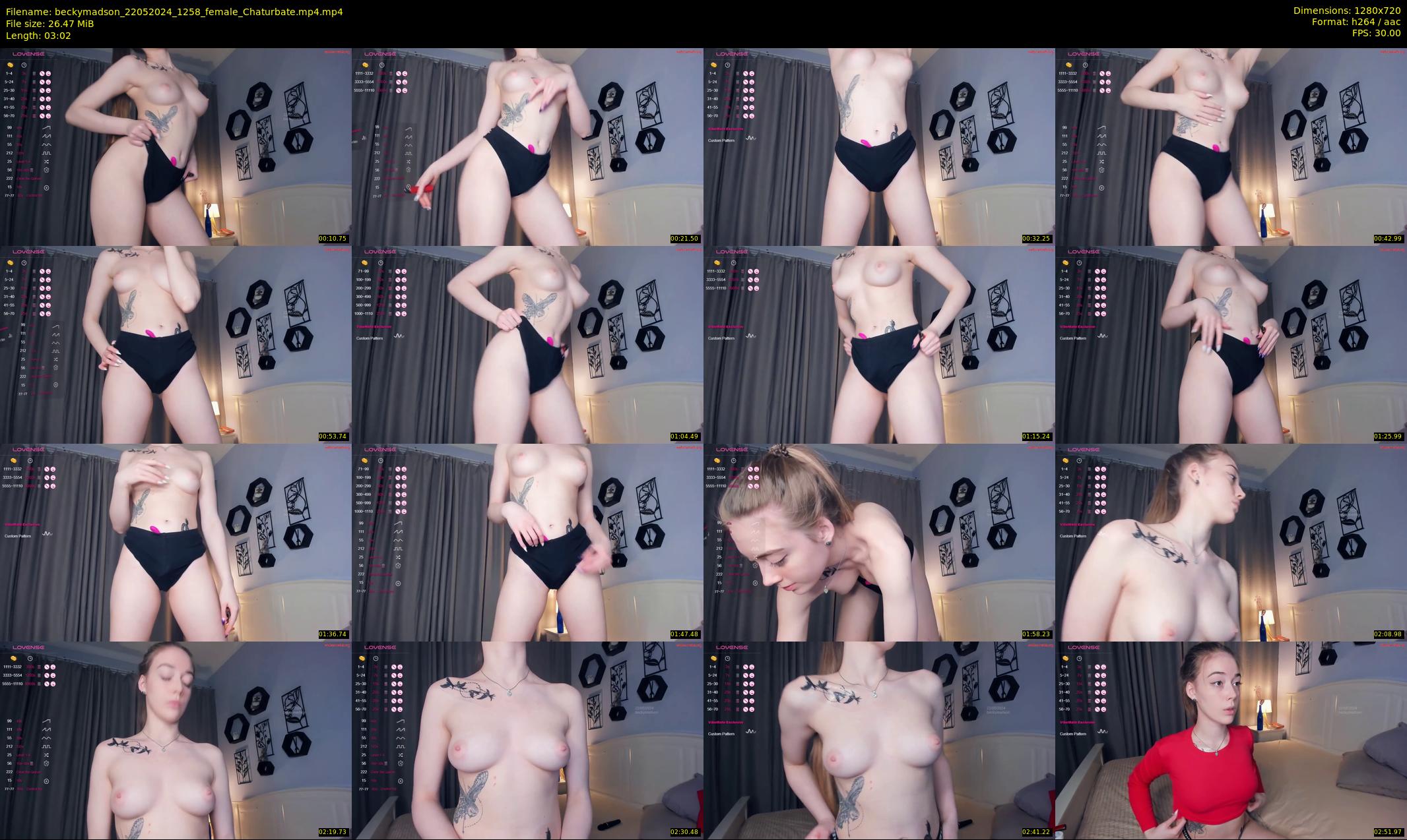 beckymadson — 4 minute Chaturbate female cam show recording, 720p, May 22, 2024