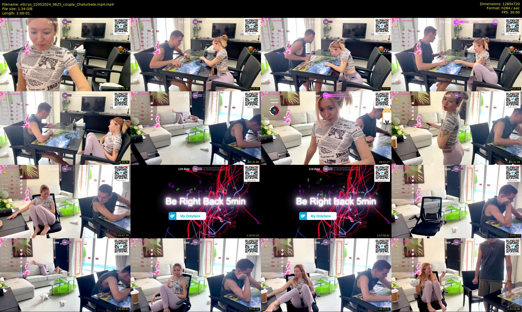 ellcrys — 121 minute Chaturbate couple cam show recording, 720p, May 22, 2024
