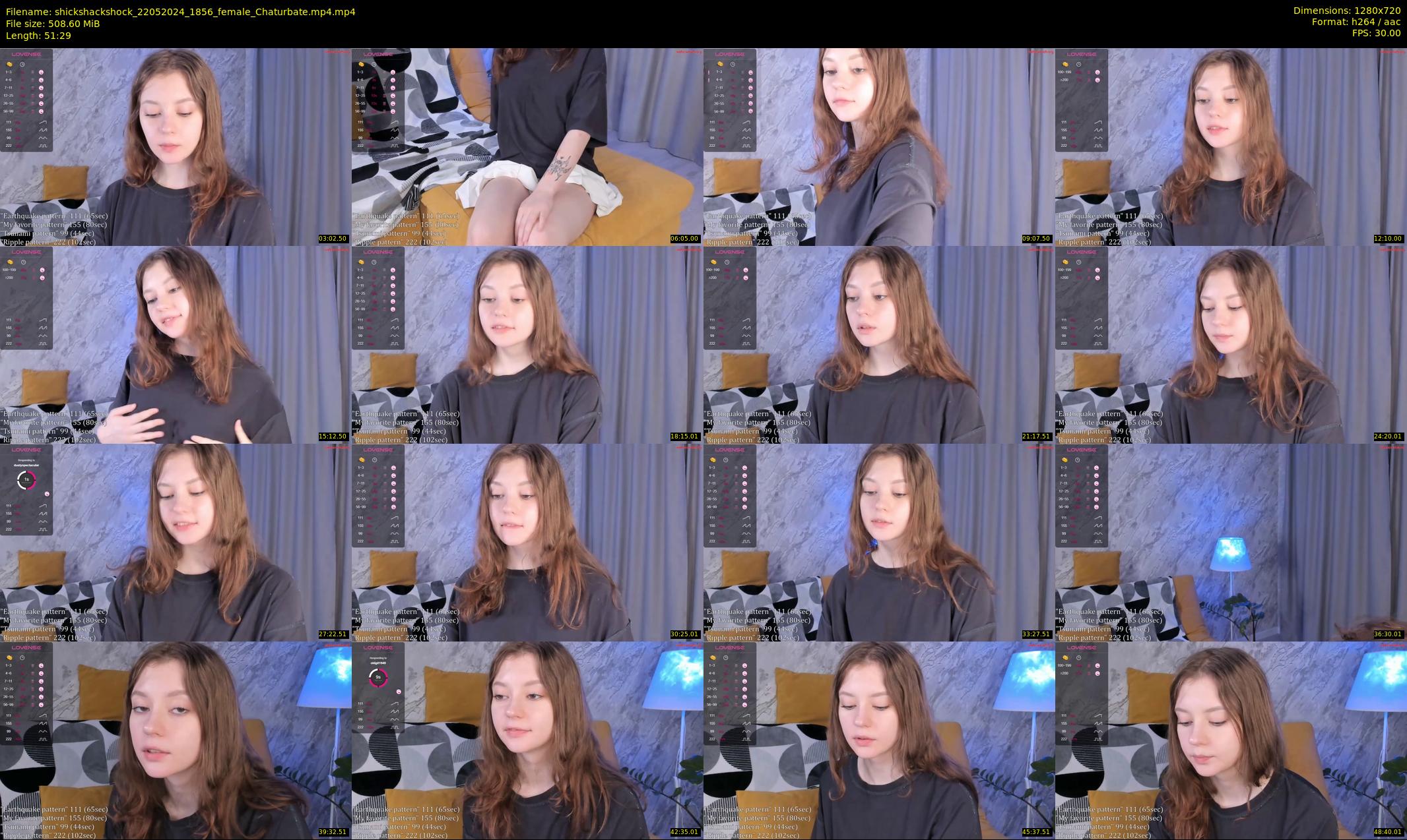 shickshackshock — 52 minute Chaturbate female cam show recording, 720p, May 22, 2024