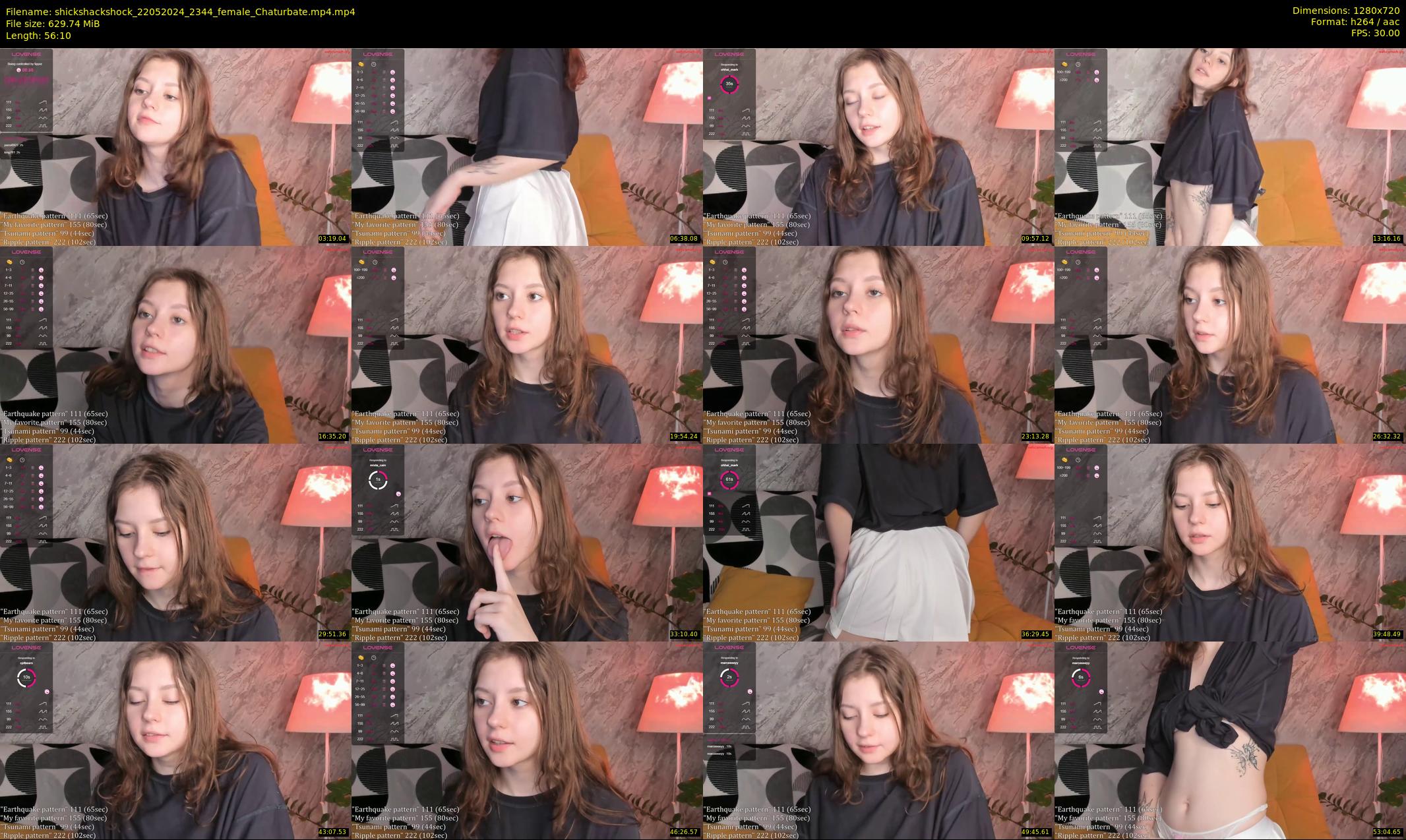 shickshackshock — 57 minute Chaturbate female cam show recording, 720p, May 22, 2024