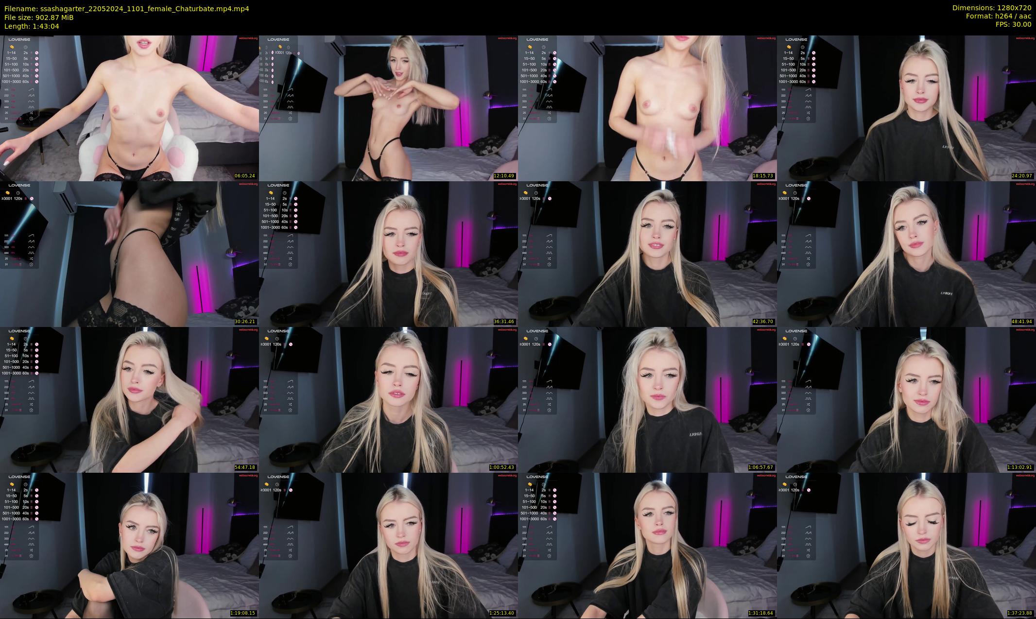 ssashagarter — 104 minute Chaturbate female cam show recording, 720p, May 22, 2024
