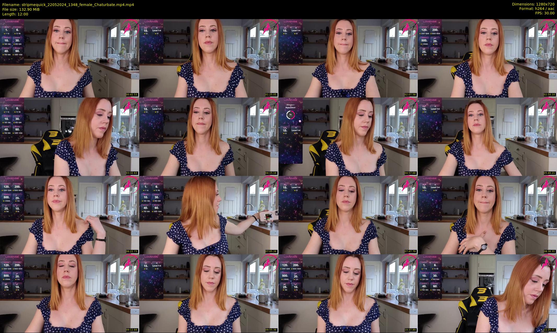stripmequick — 12 minute Chaturbate female cam show recording, 720p, May 22, 2024