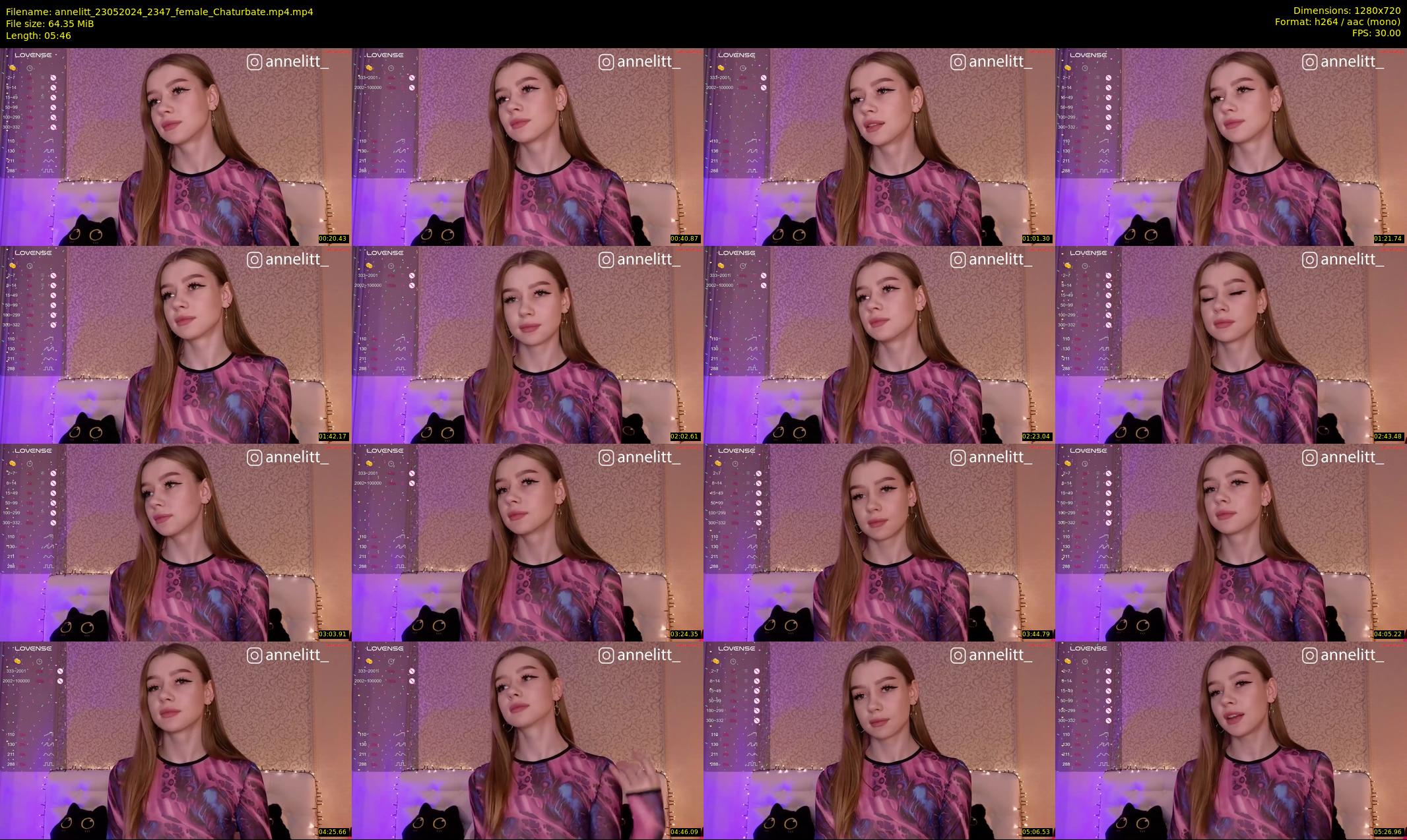 annelitt — 6 minute Chaturbate female cam show recording, 720p, May 23, 2024