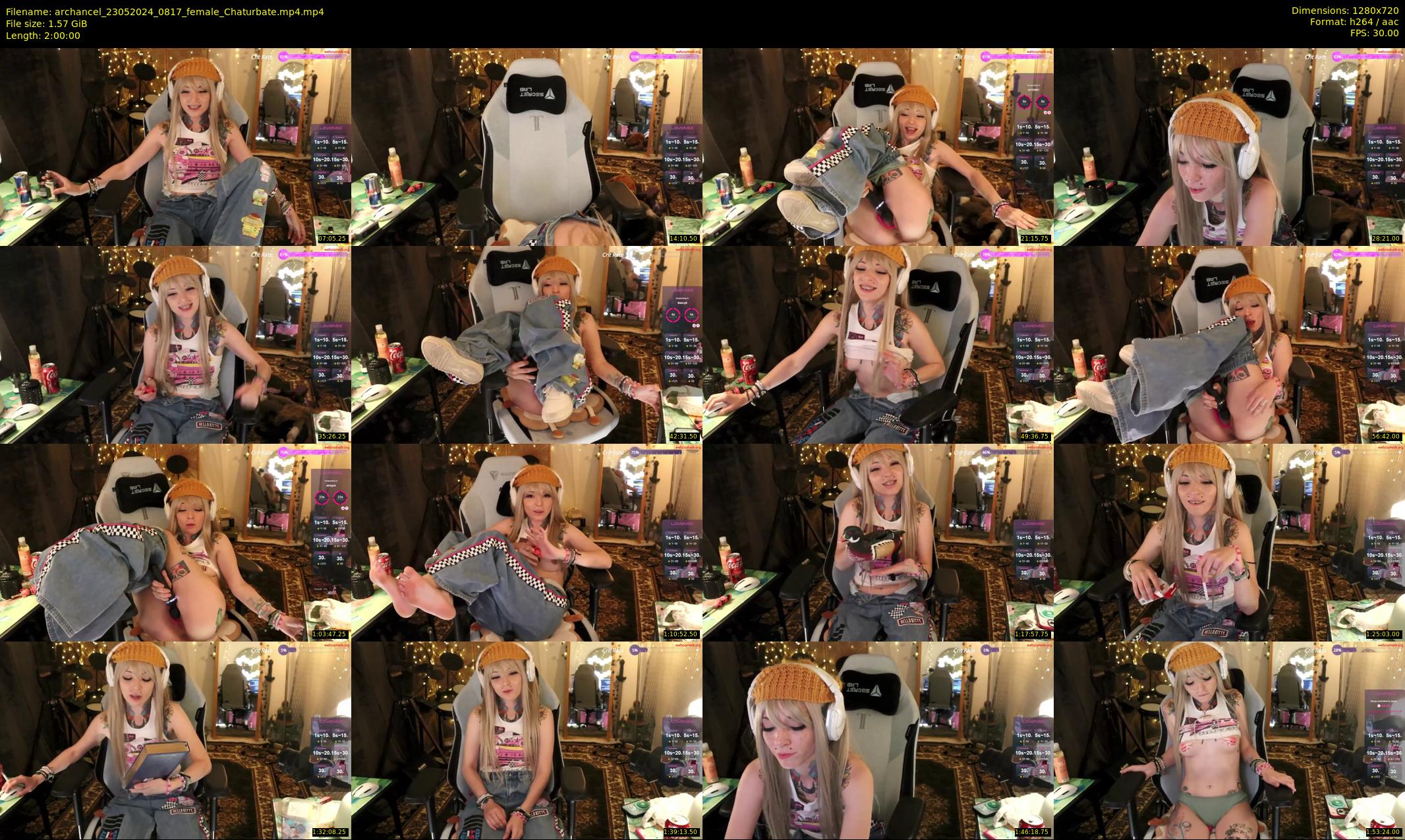 archancel — 120 minute Chaturbate female cam show recording, 720p, May 23, 2024