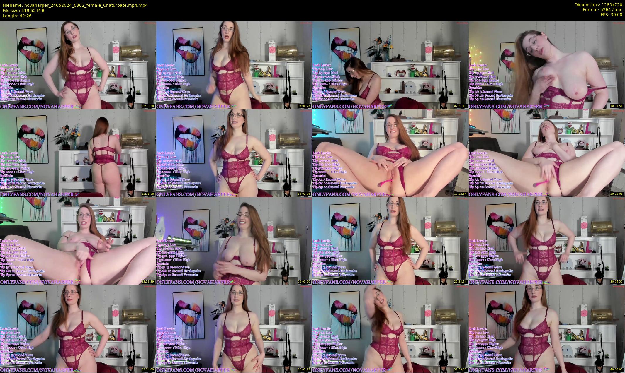 novaharper — 43 minute Chaturbate female cam show recording, 720p, May 24, 2024