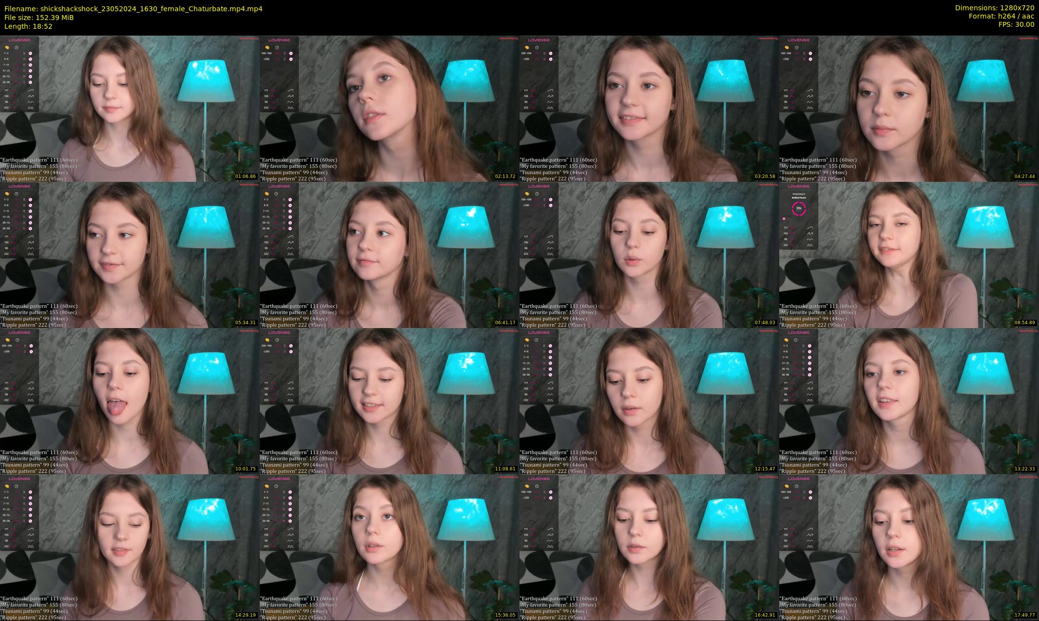 shickshackshock — 19 minute Chaturbate female cam show recording, 720p, May 23, 2024