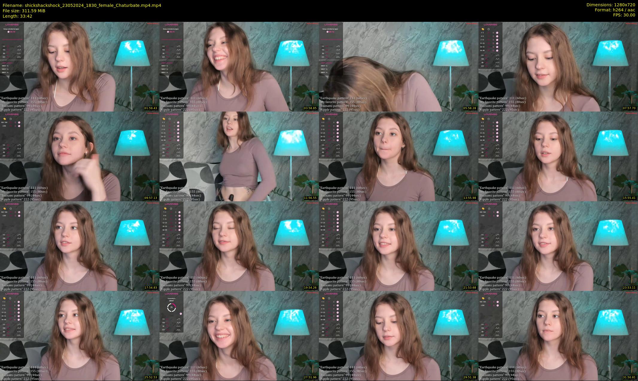 shickshackshock — 34 minute Chaturbate female cam show recording, 720p, May 23, 2024