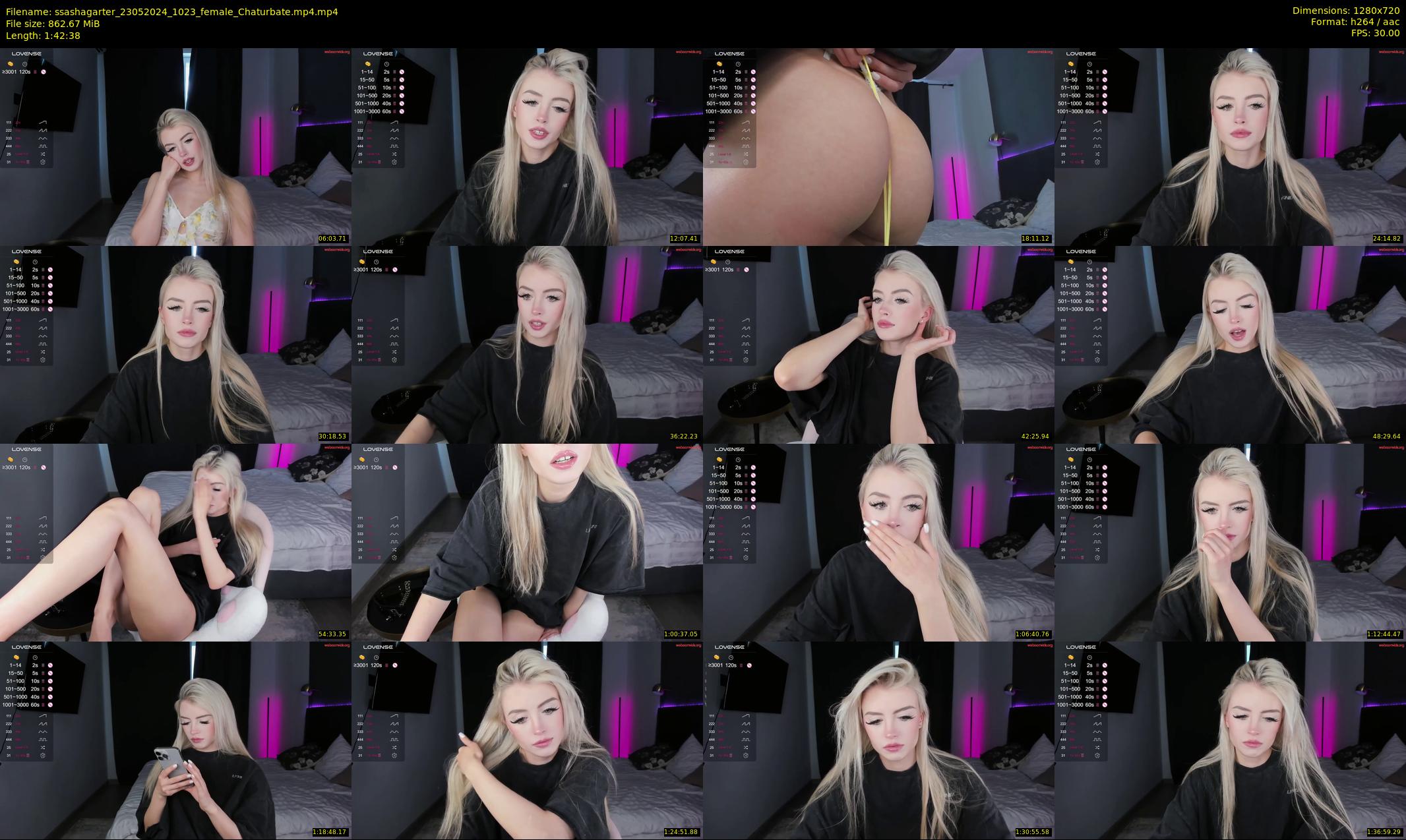 ssashagarter — 103 minute Chaturbate female cam show recording, 720p, May 23, 2024