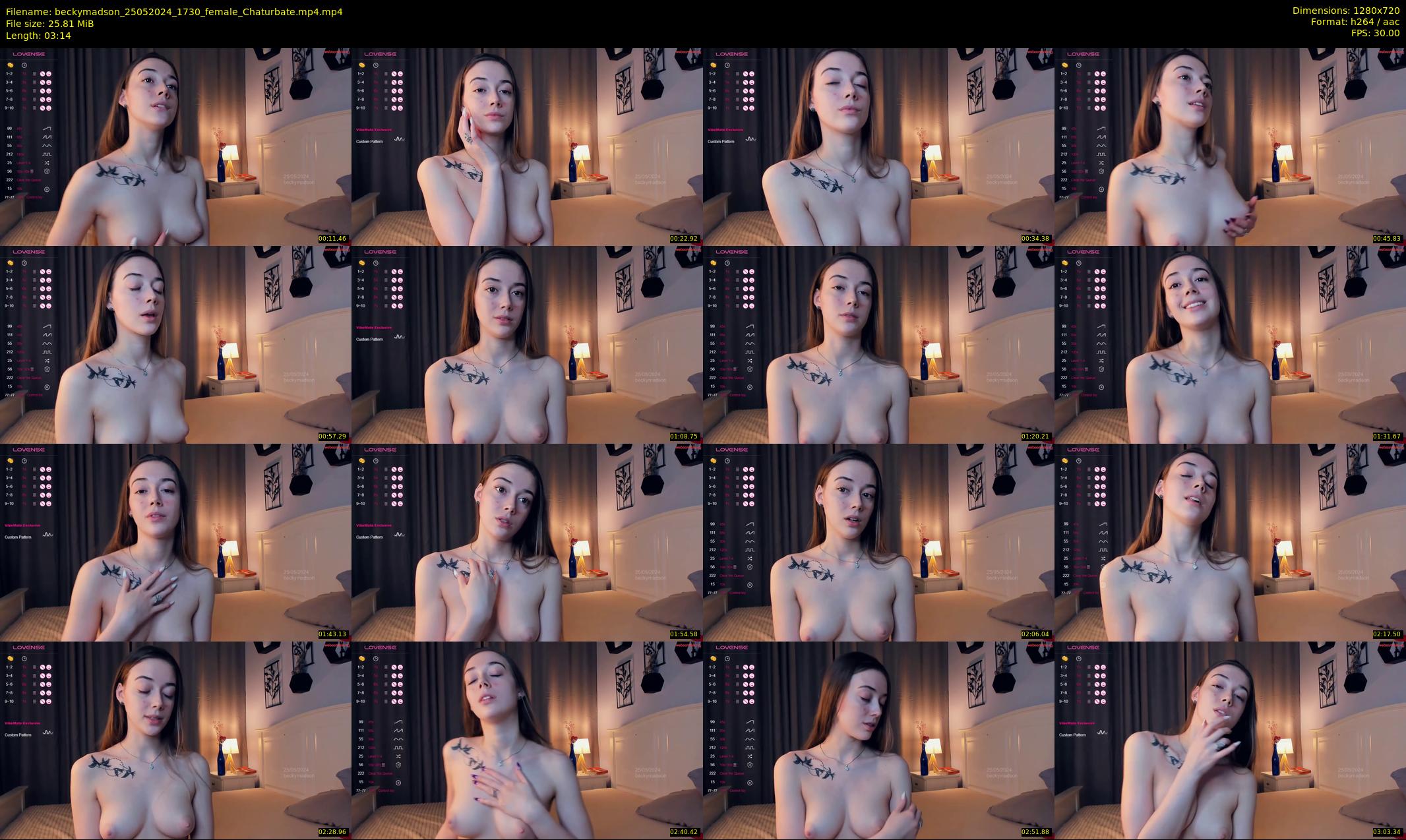 beckymadson — 4 minute Chaturbate female cam show recording, 720p, May 25, 2024