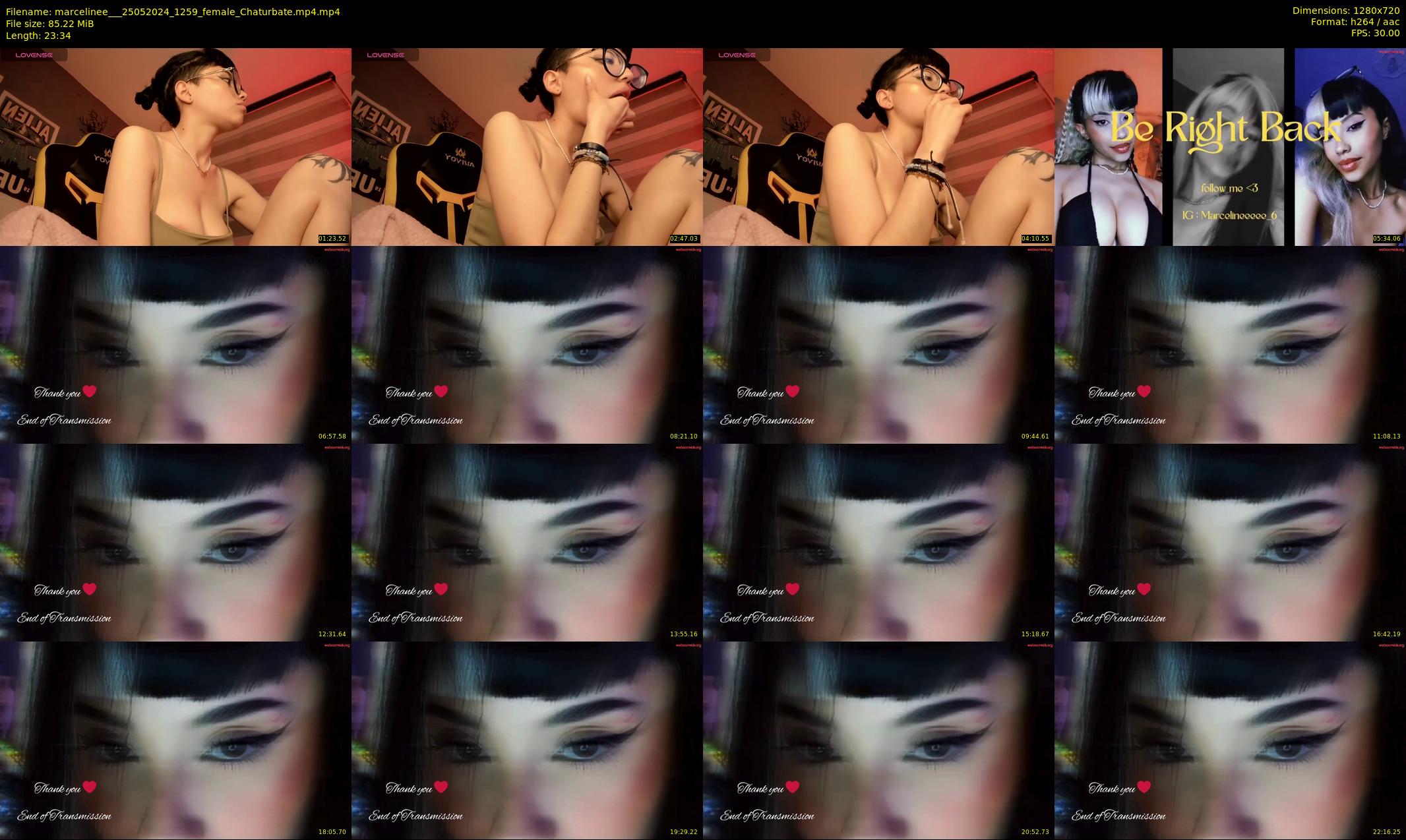 marcelinee__ — 24 minute Chaturbate female cam show recording, 720p, May 25, 2024