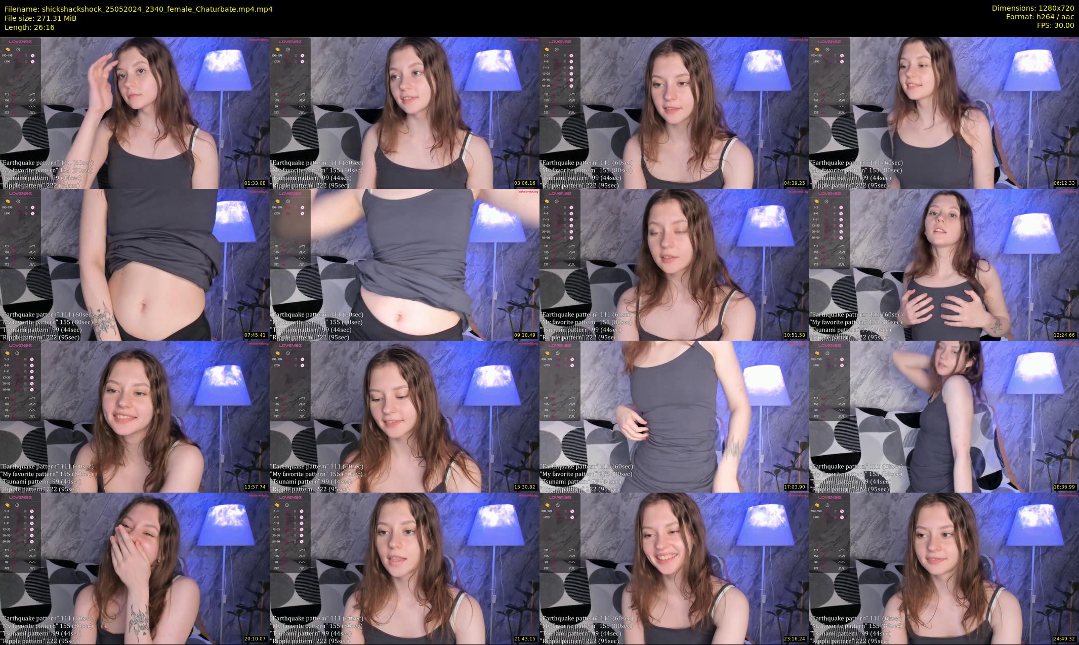 shickshackshock — 27 minute Chaturbate female cam show recording, 720p, May 25, 2024