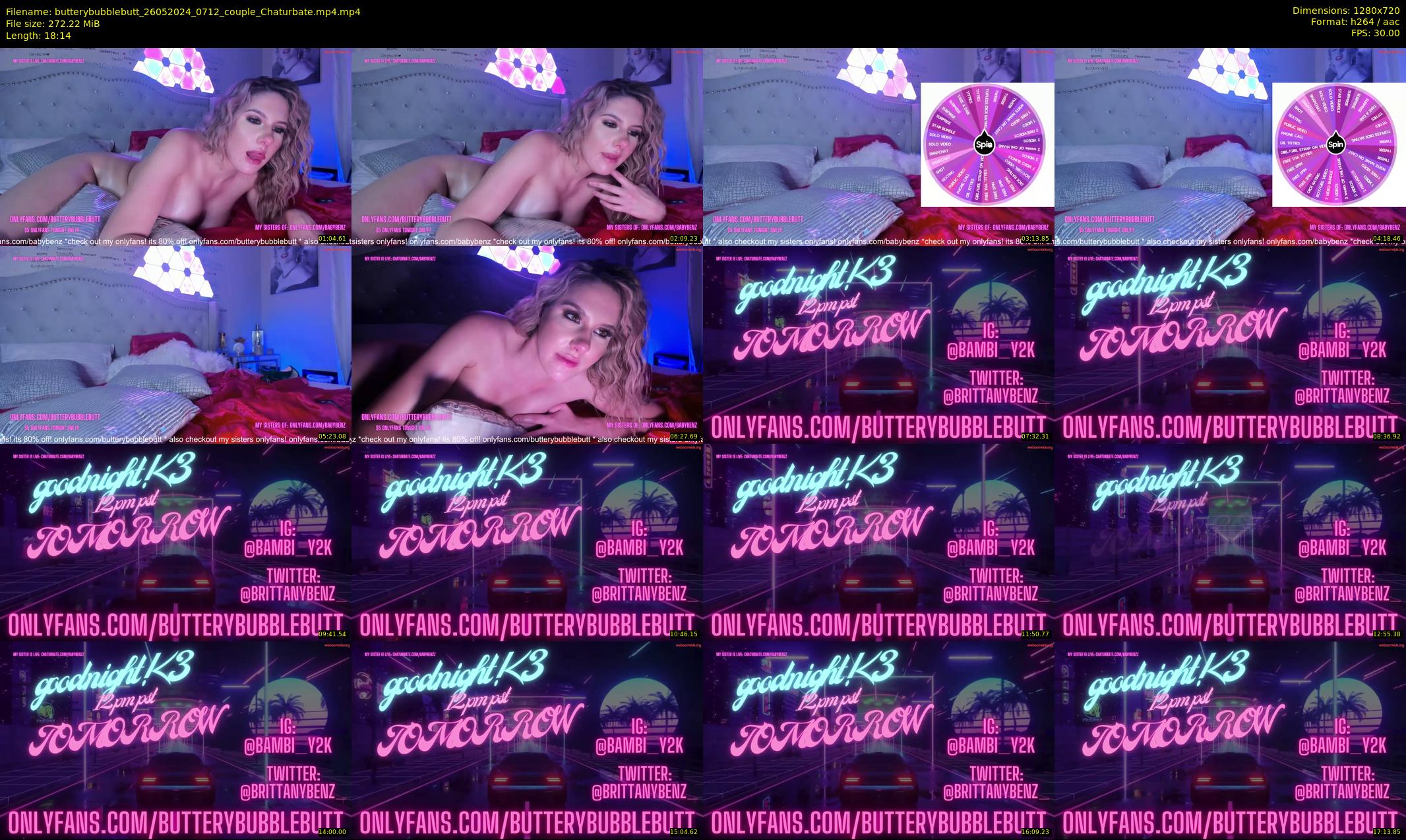 butterybubblebutt — 19 minute Chaturbate couple cam show recording, 720p, May 26, 2024