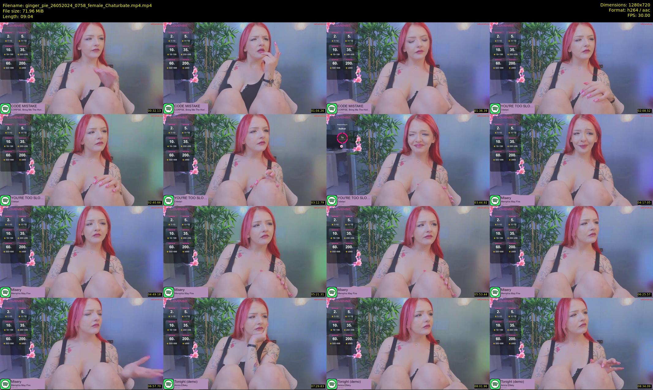 ginger_pie — 10 minute Chaturbate female cam show recording, 720p, May 26, 2024