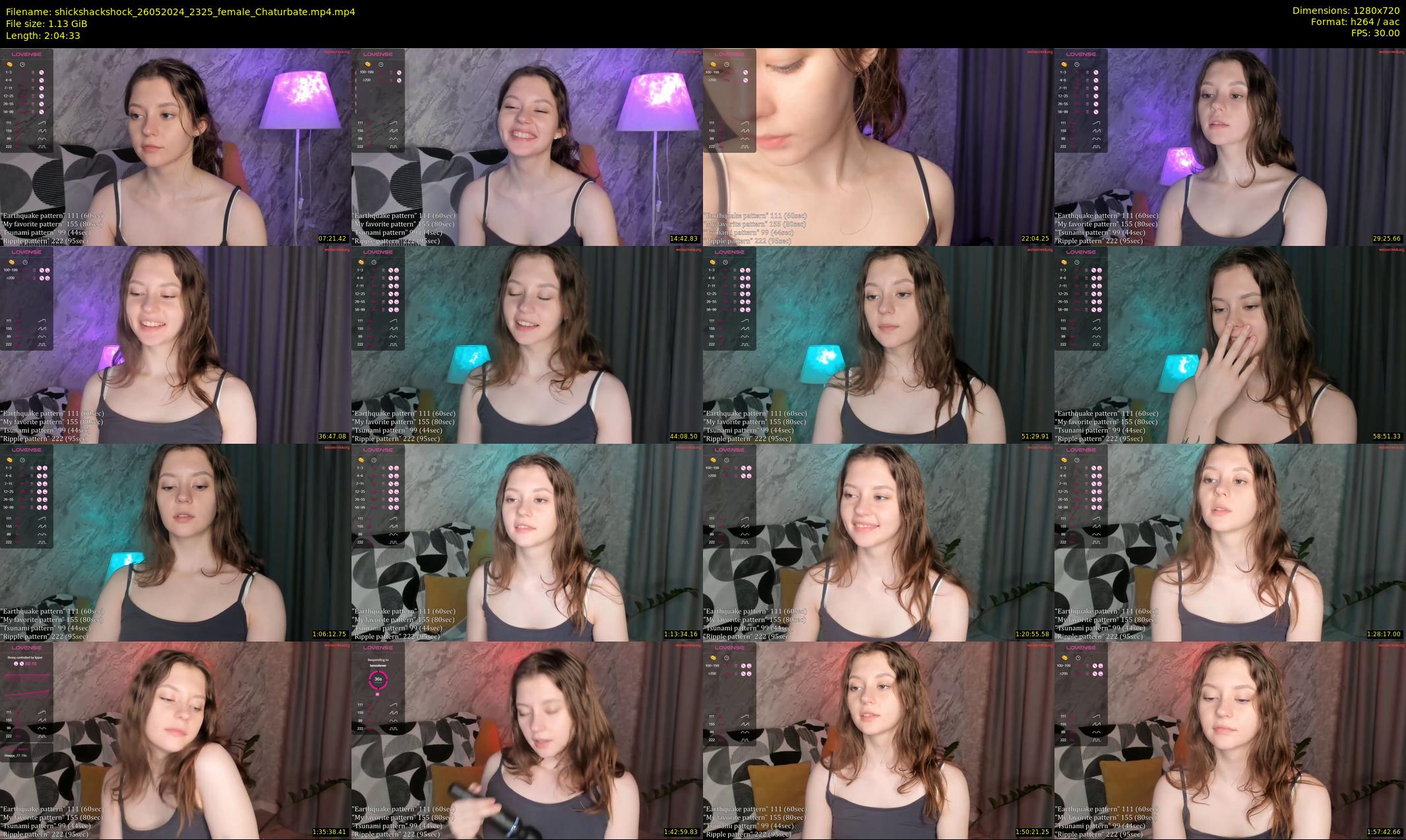 shickshackshock — 125 minute Chaturbate female cam show recording, 720p, May 26, 2024