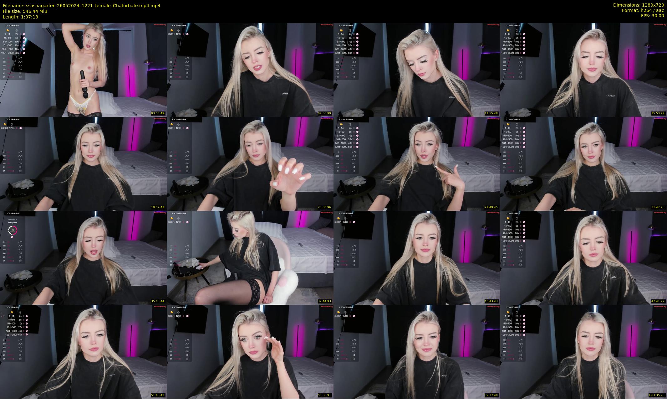 ssashagarter — 68 minute Chaturbate female cam show recording, 720p, May 26, 2024
