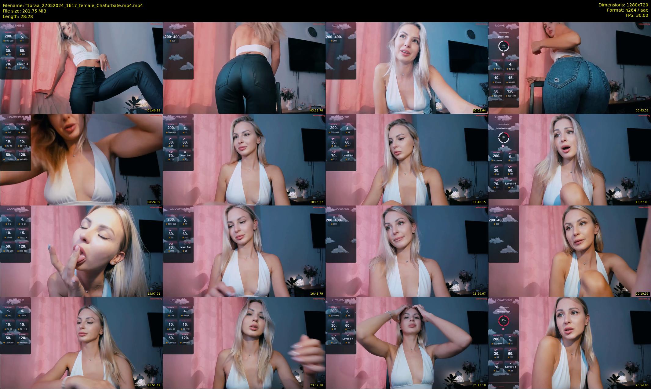 f1oraa — 29 minute Chaturbate female cam show recording, 720p, May 27, 2024