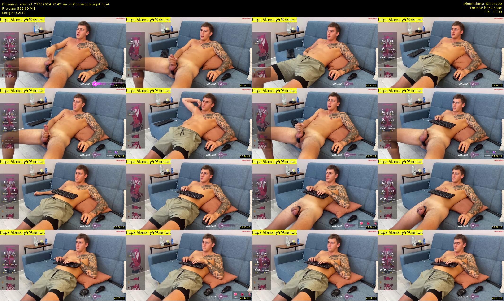 krishort — 53 minute Chaturbate male cam show recording, 720p, May 27, 2024
