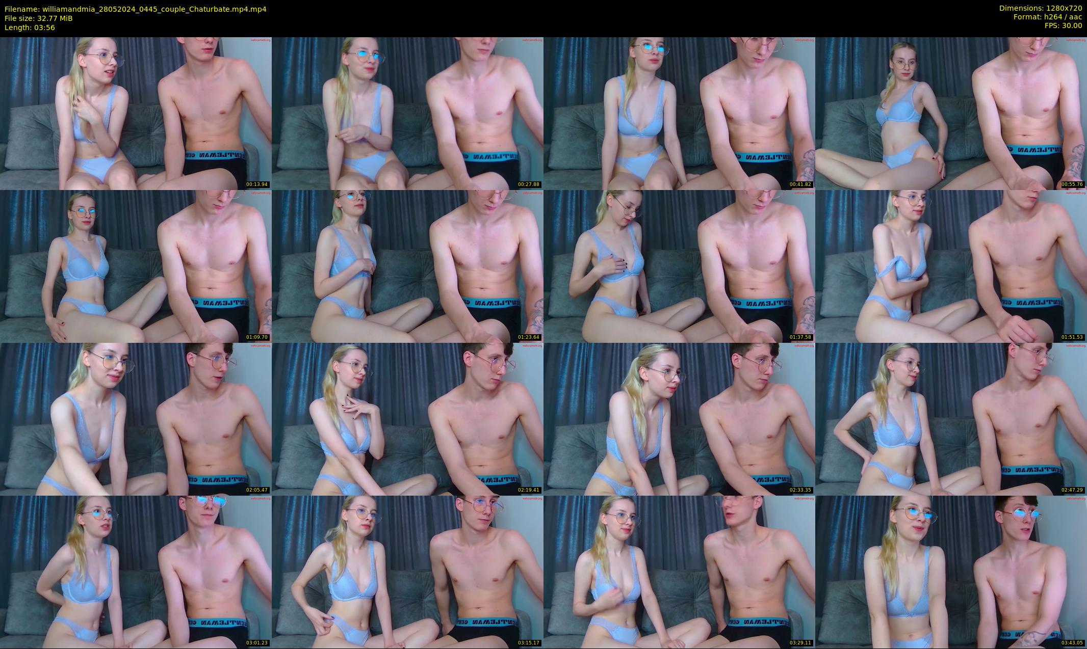 williamandmia — 4 minute Chaturbate couple cam show recording, 720p, May 28, 2024