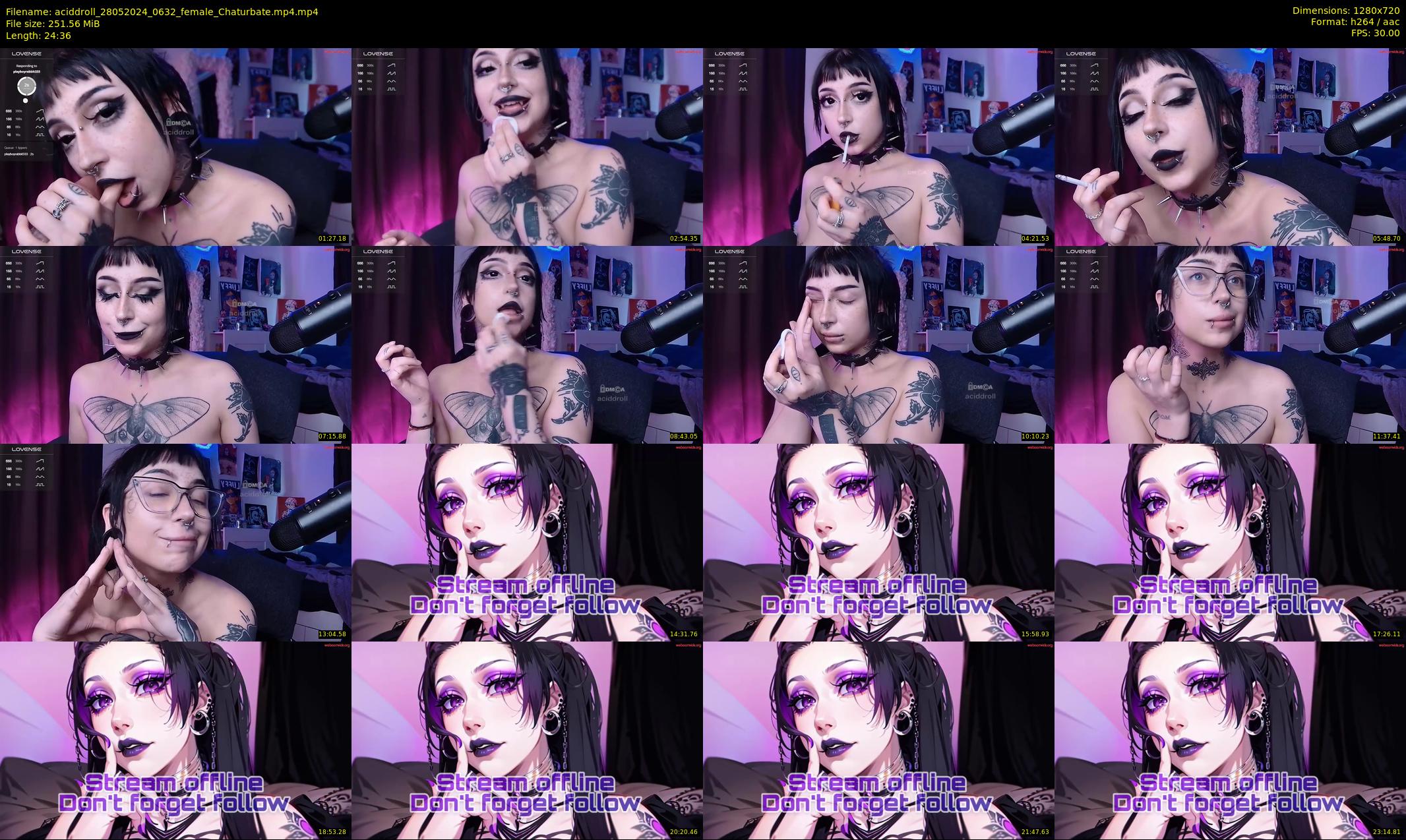 aciddroll — 25 minute Chaturbate female cam show recording, 720p, May 28, 2024