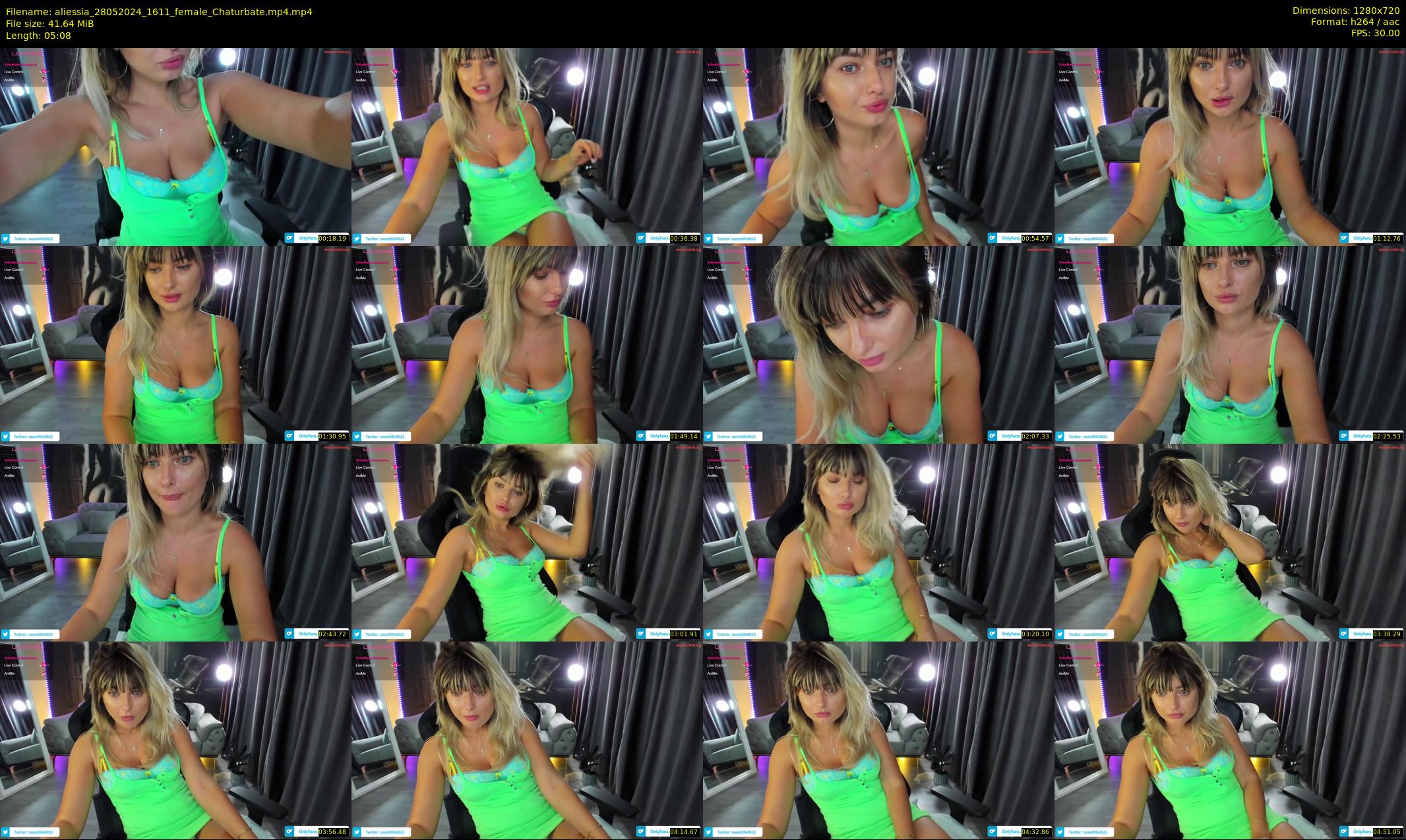 aliessia — 6 minute Chaturbate female cam show recording, 720p, May 28, 2024