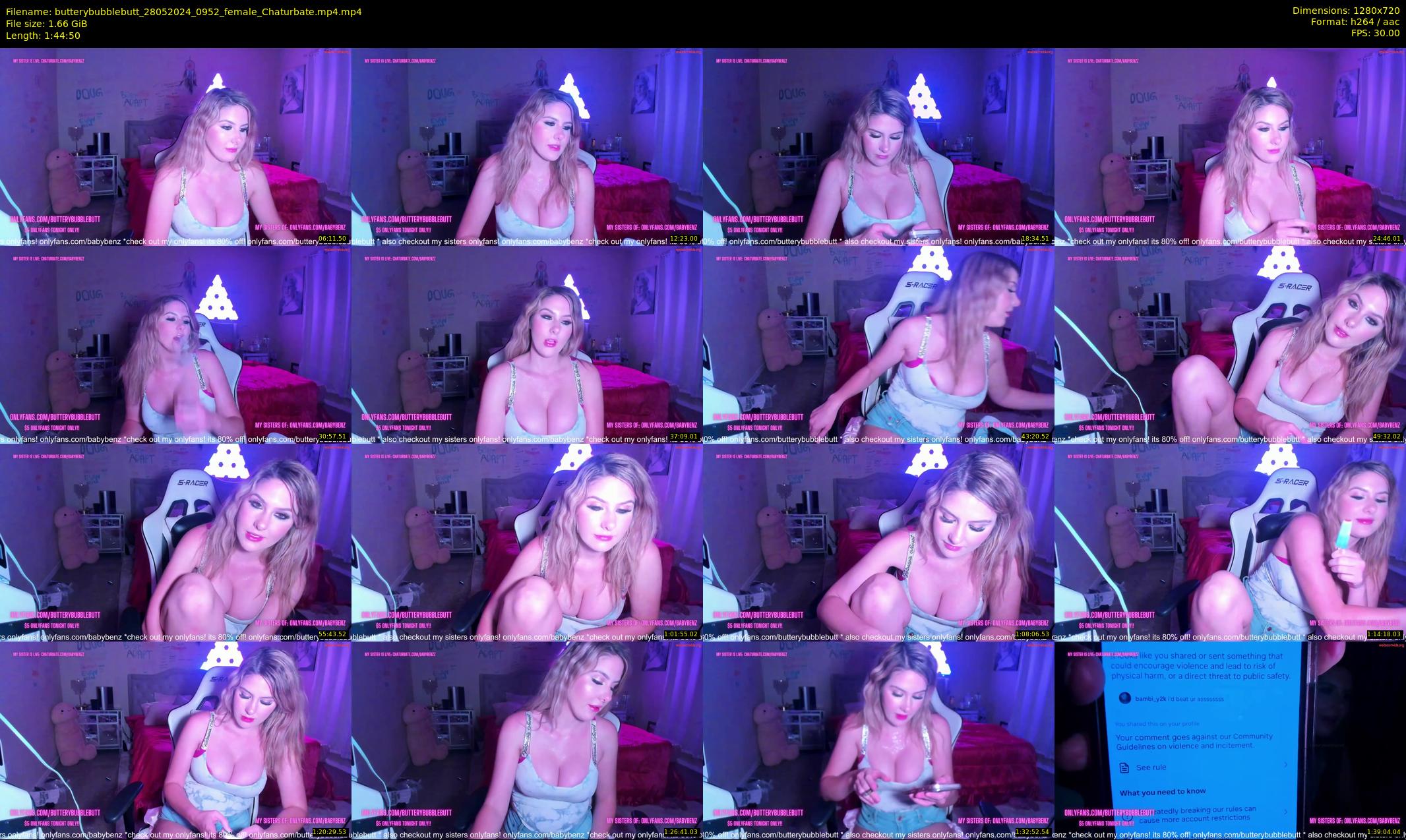 butterybubblebutt — 105 minute Chaturbate couple cam show recording, 720p, May 28, 2024
