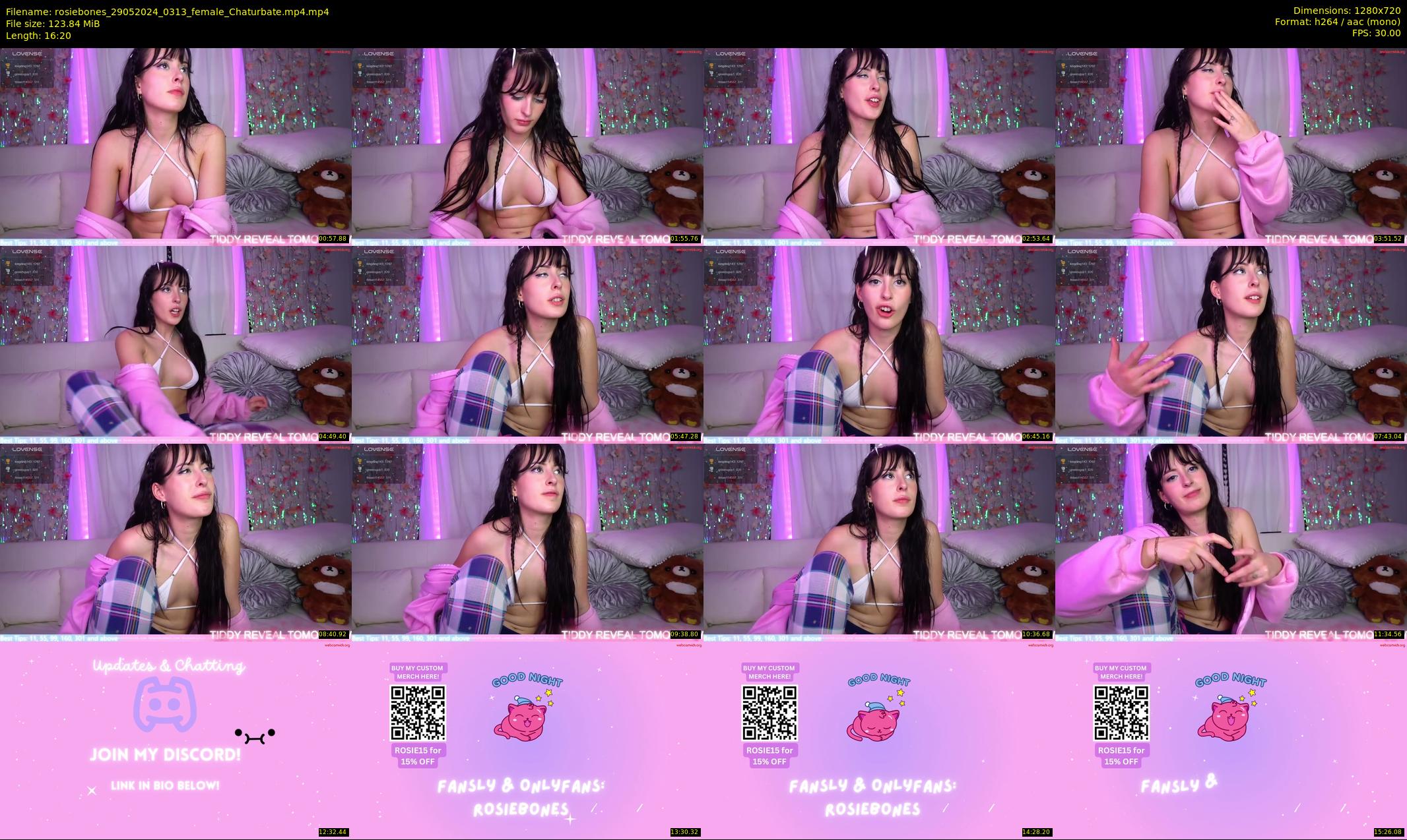 rosiebones — 17 minute Chaturbate female cam show recording, 720p, May 29, 2024