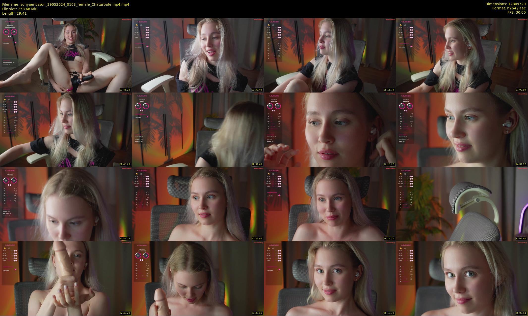sonyaericsson — 30 minute Chaturbate female cam show recording, 720p, May 29, 2024