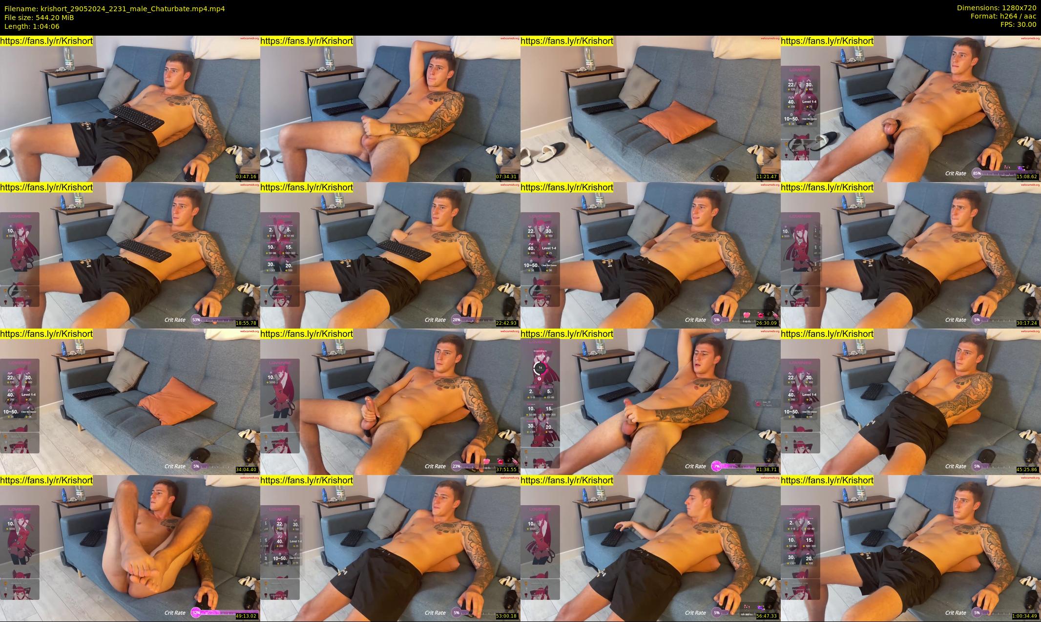krishort — 65 minute Chaturbate male cam show recording, 720p, May 29, 2024