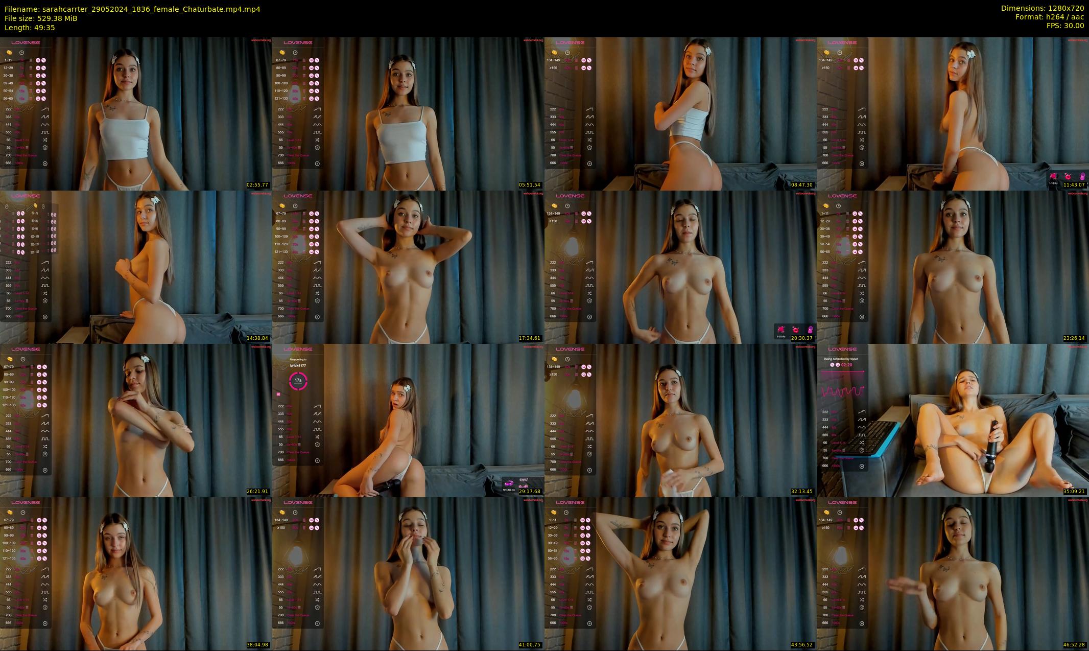 sarahcarrter — 50 minute Chaturbate female cam show recording, 720p, May 29, 2024