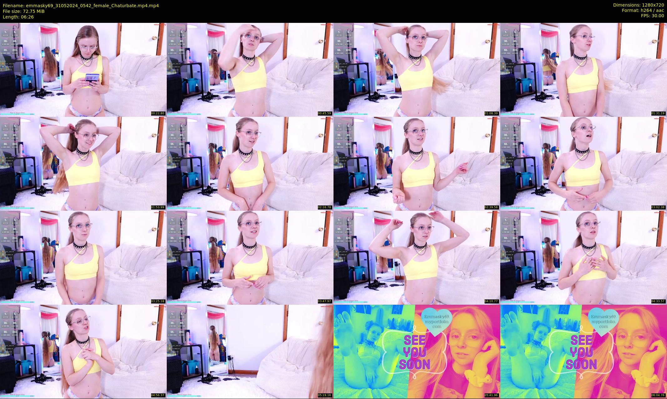 emmasky69 — 7 minute Chaturbate female cam show recording, 720p, May 31, 2024