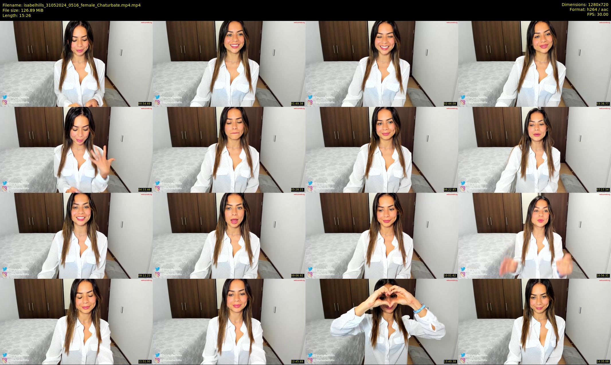 isabelhills — 16 minute Chaturbate female cam show recording, 720p, May 31, 2024