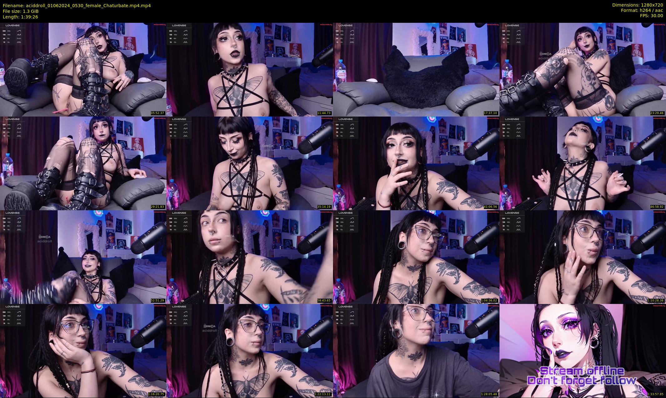 aciddroll — 100 minute Chaturbate female cam show recording, 720p, Jun 1, 2024