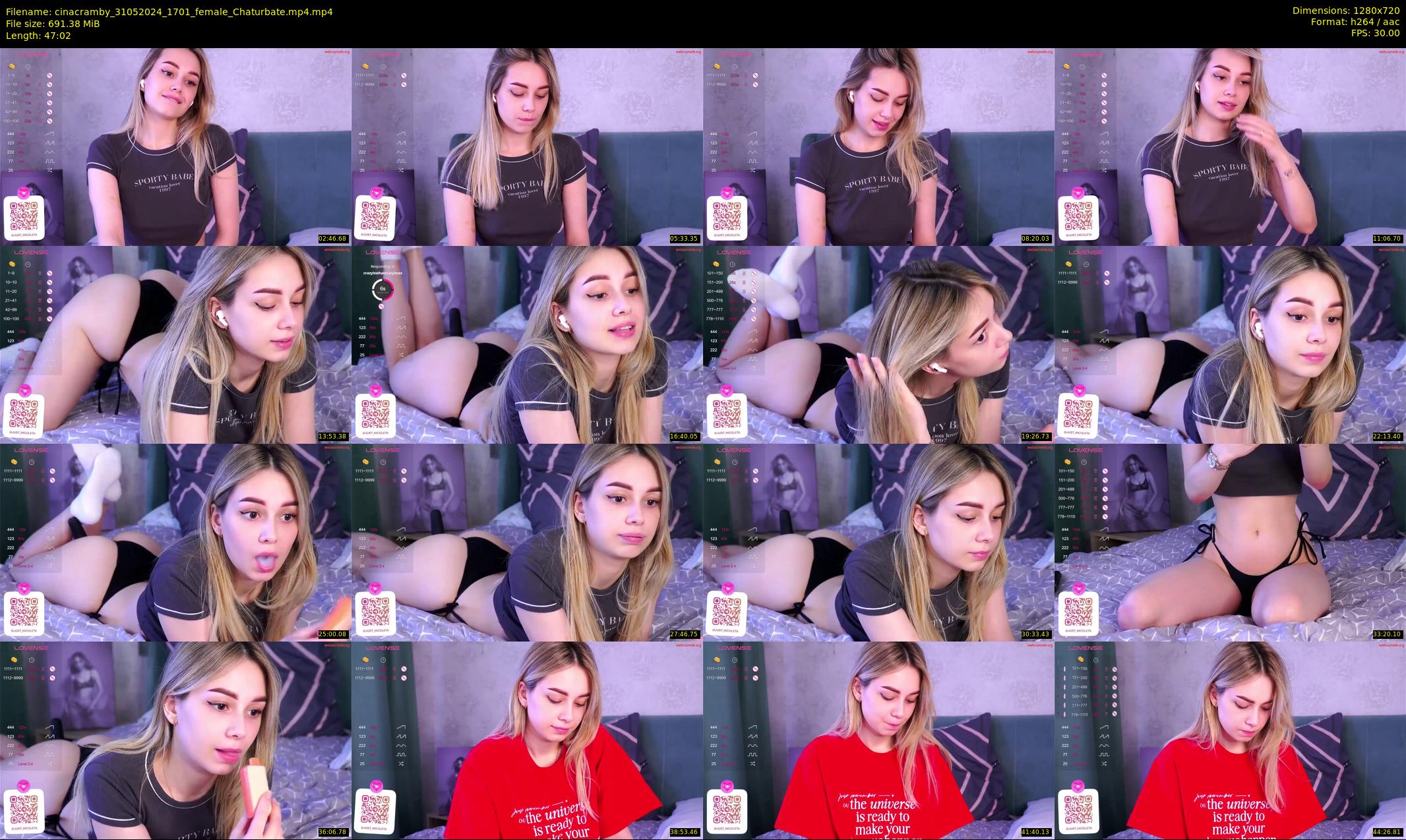 cinacramby — 48 minute Chaturbate female cam show recording, 720p, May 31, 2024