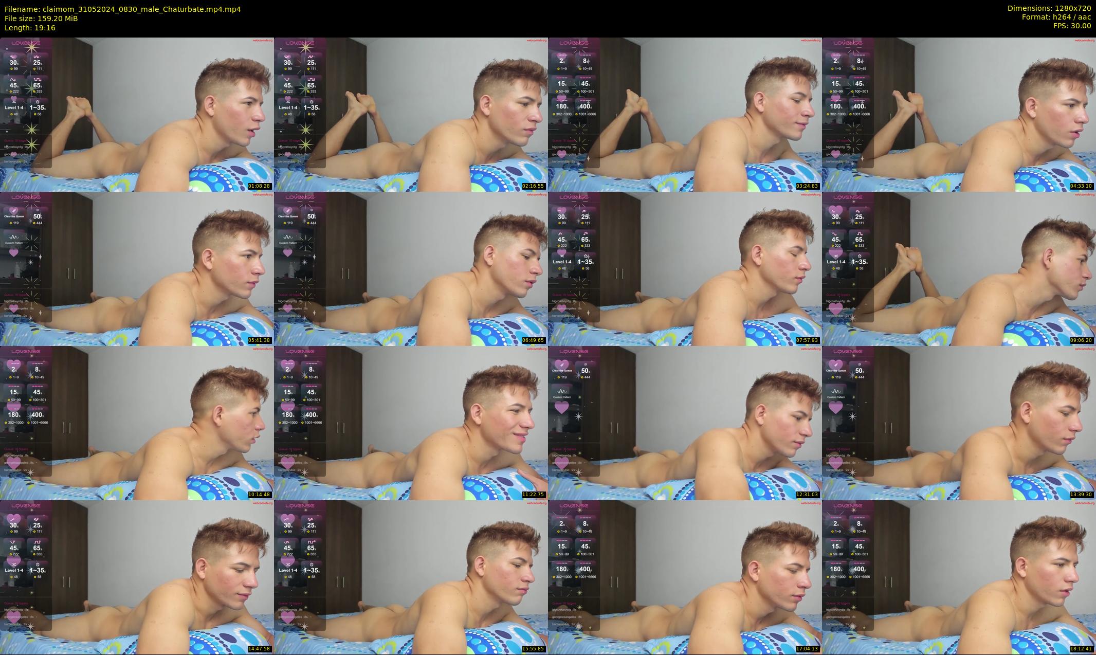 claimom — 20 minute Chaturbate male cam show recording, 720p, May 31, 2024