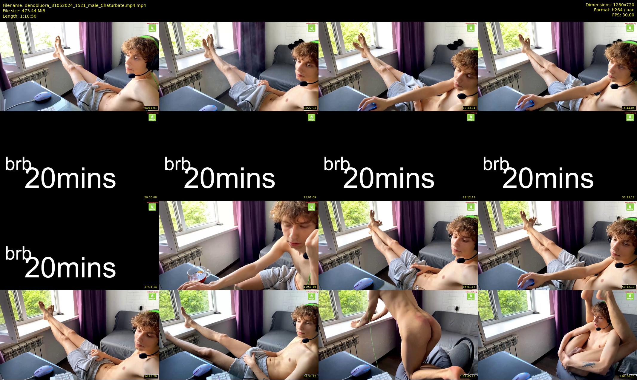 denobluora — 71 minute Chaturbate male cam show recording, 720p, May 31, 2024