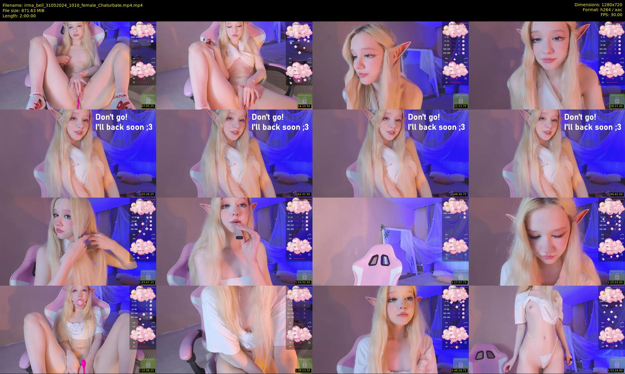 irma_bell — 120 minute Chaturbate female cam show recording, 720p, May 31, 2024