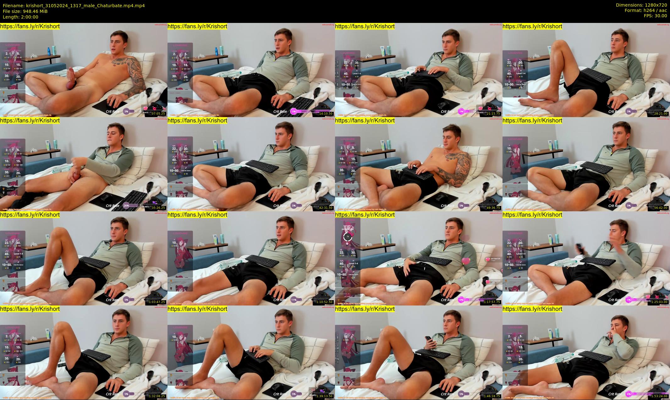 krishort — 120 minute Chaturbate male cam show recording, 720p, May 31, 2024