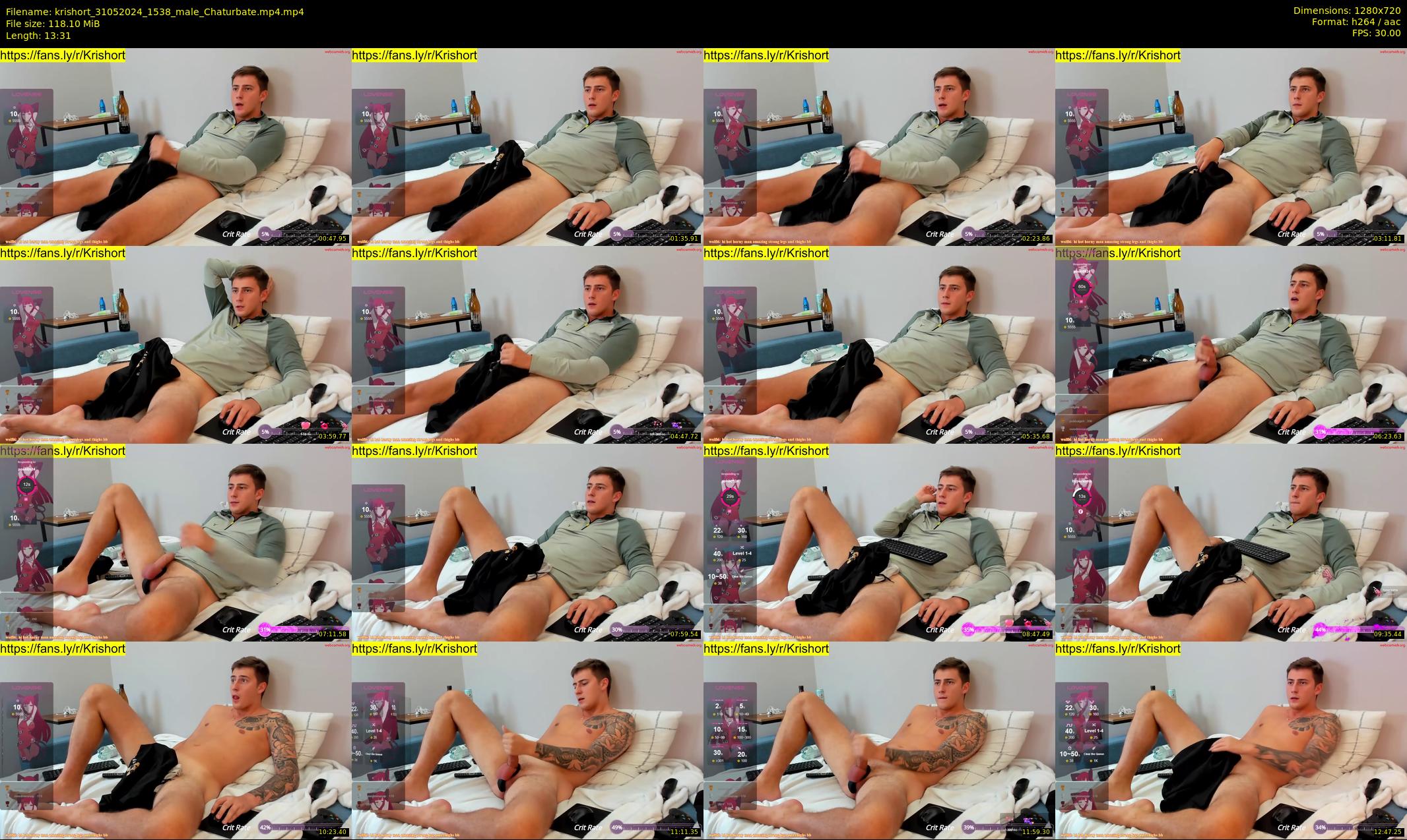 krishort — 14 minute Chaturbate male cam show recording, 720p, May 31, 2024