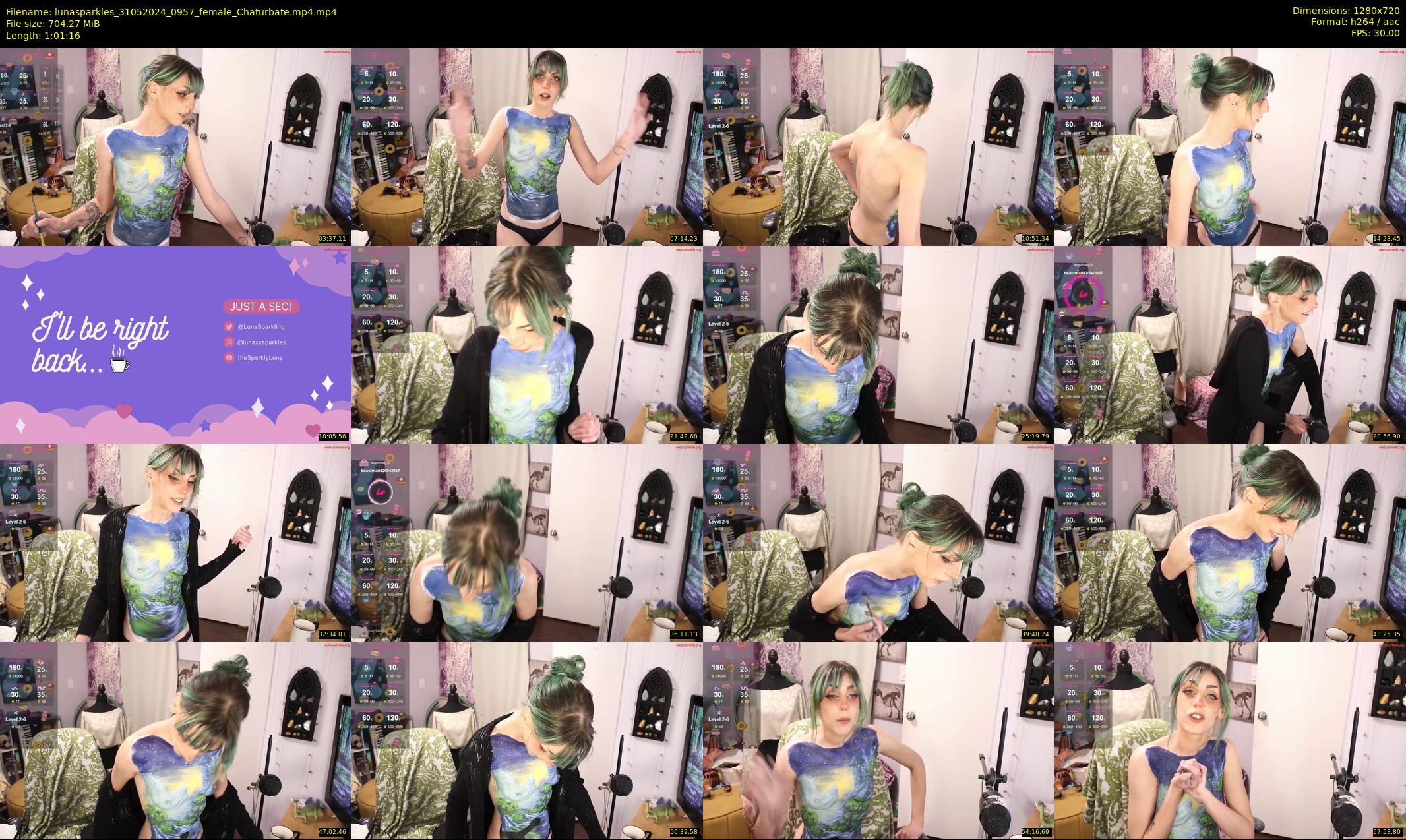lunasparkles — 62 minute Chaturbate female cam show recording, 720p, May 31, 2024
