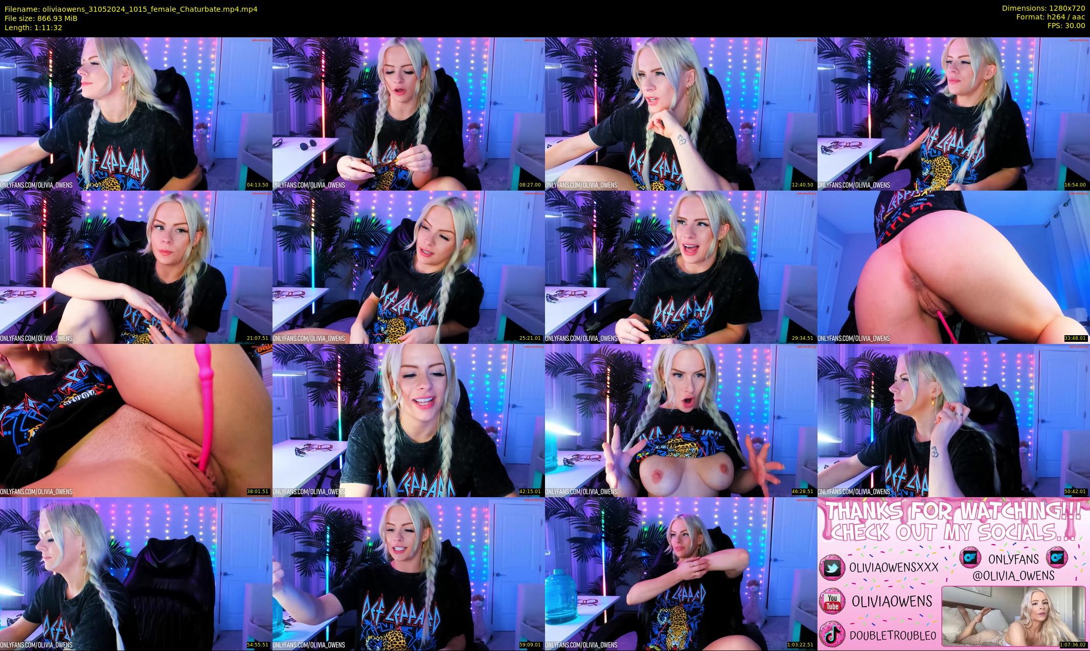 oliviaowens — 72 minute Chaturbate female cam show recording, 720p, May 31, 2024