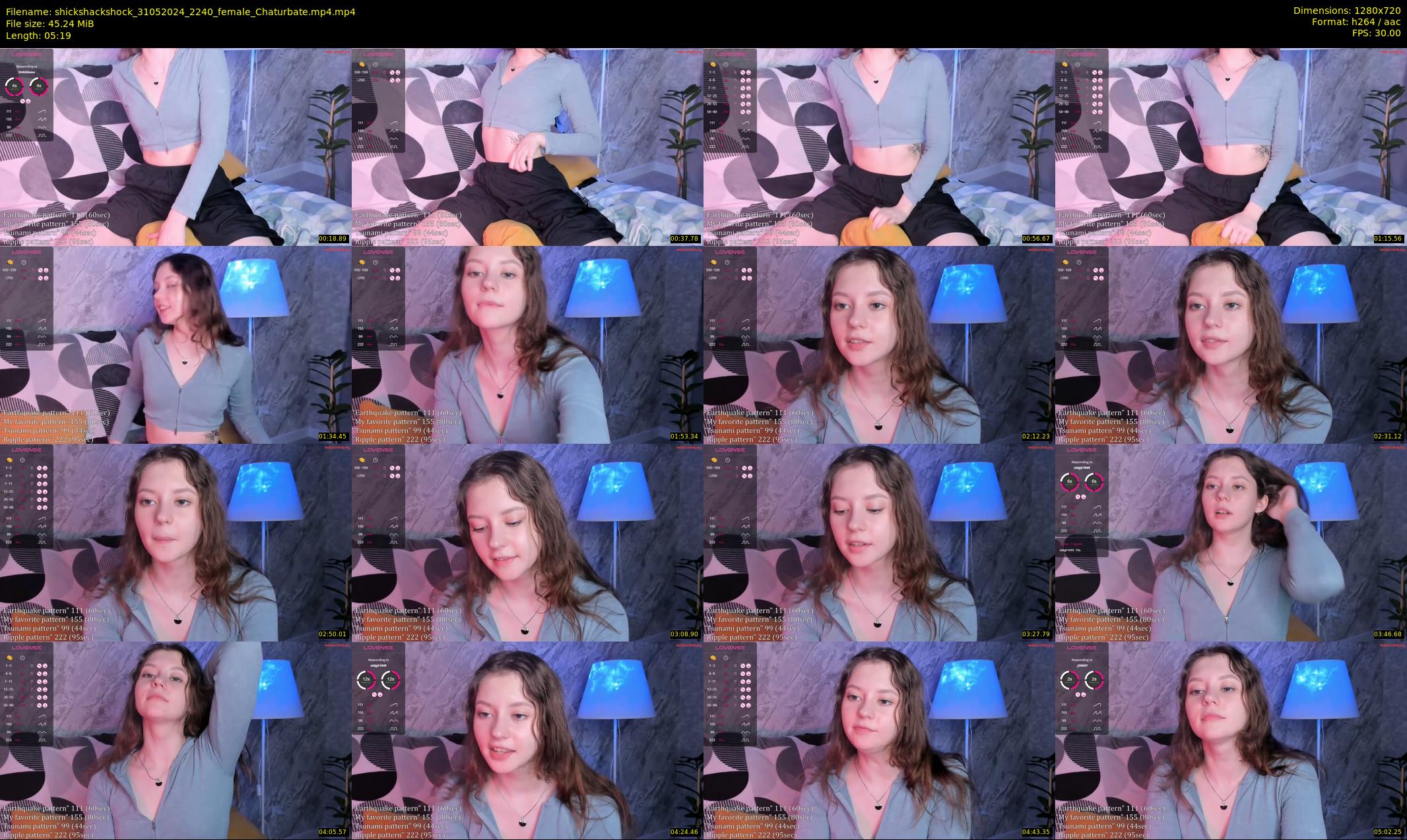 shickshackshock — 6 minute Chaturbate female cam show recording, 720p, May 31, 2024