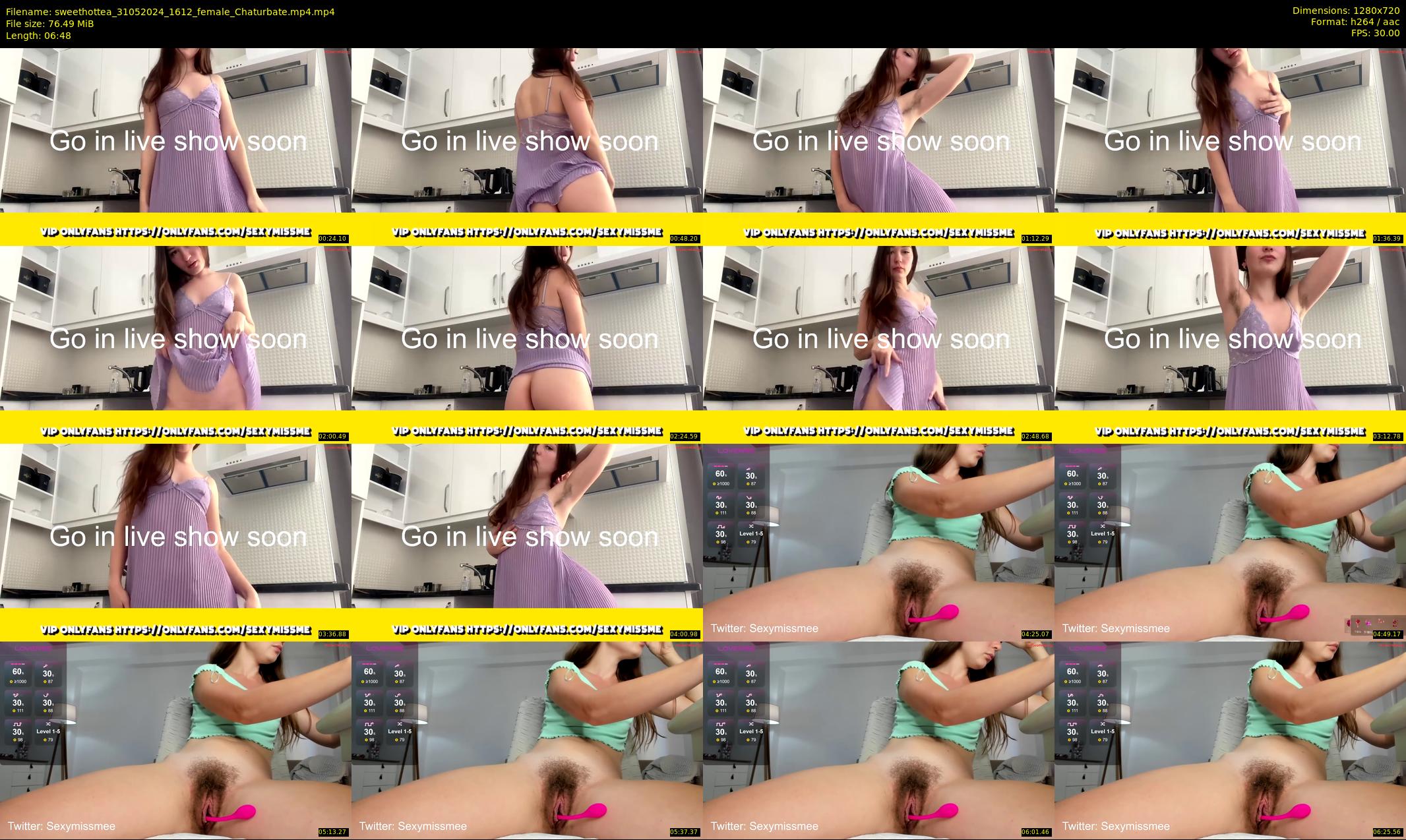sweethottea — 7 minute Chaturbate female cam show recording, 720p, May 31, 2024