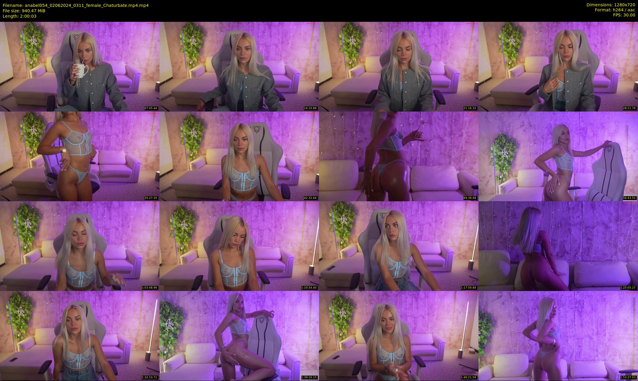 anabel054 — 121 minute Chaturbate female cam show recording, 720p, Jun 2, 2024